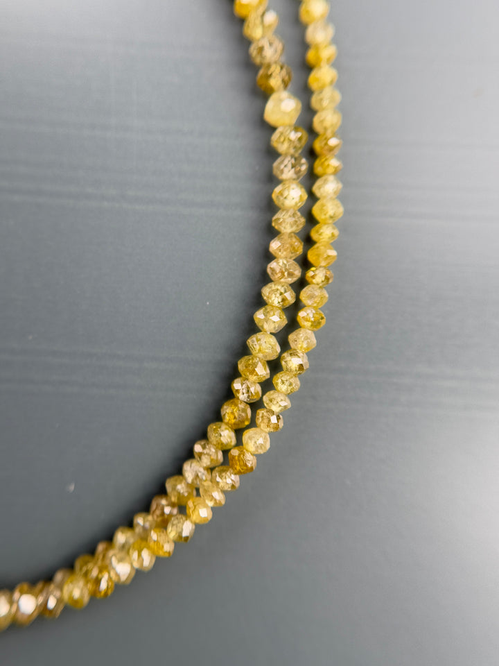 2.5 MM Round Beads Rose Cut Yellow Natural Fancy Diamond