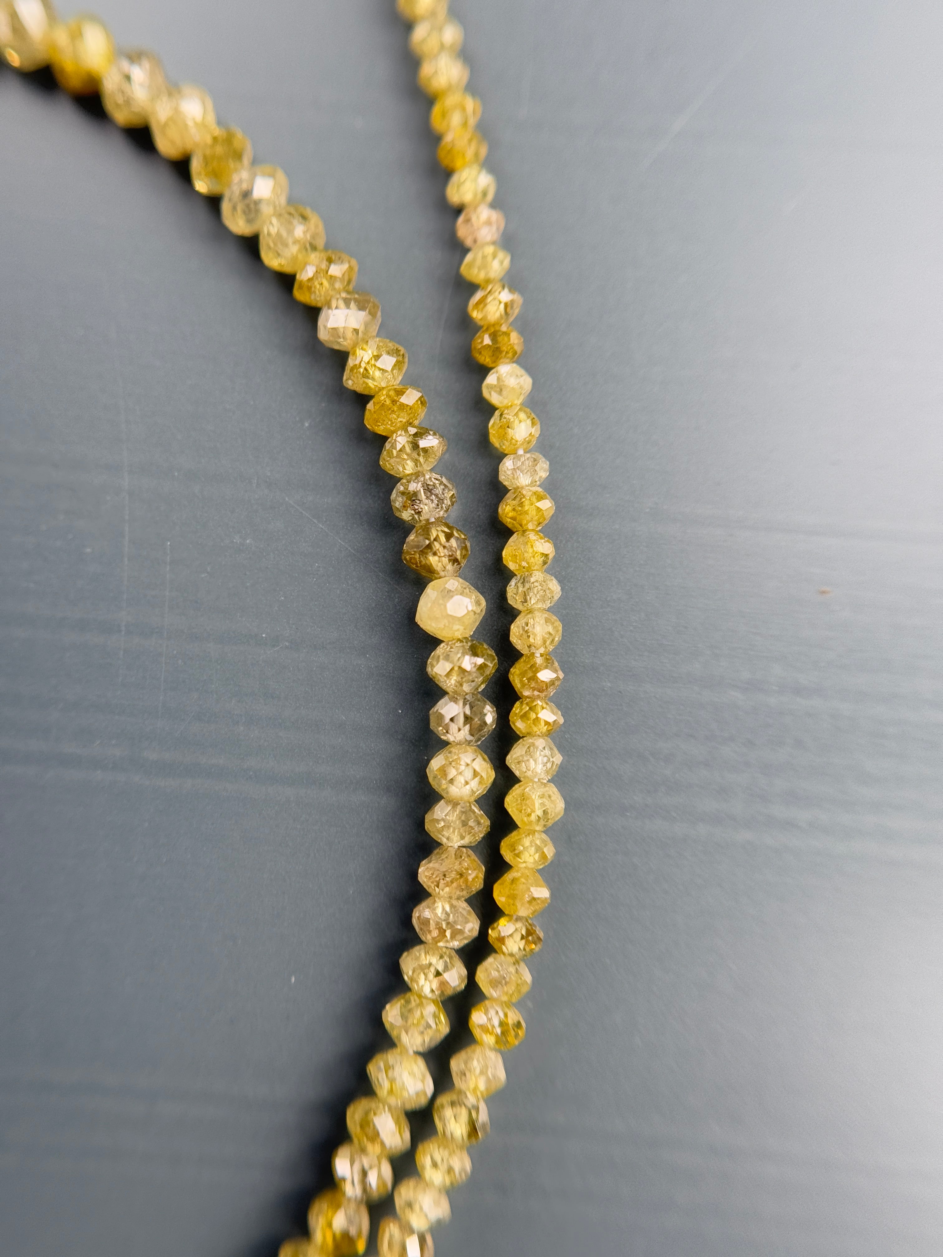 2.5 MM Round Beads Rose Cut Yellow Natural Fancy Diamond