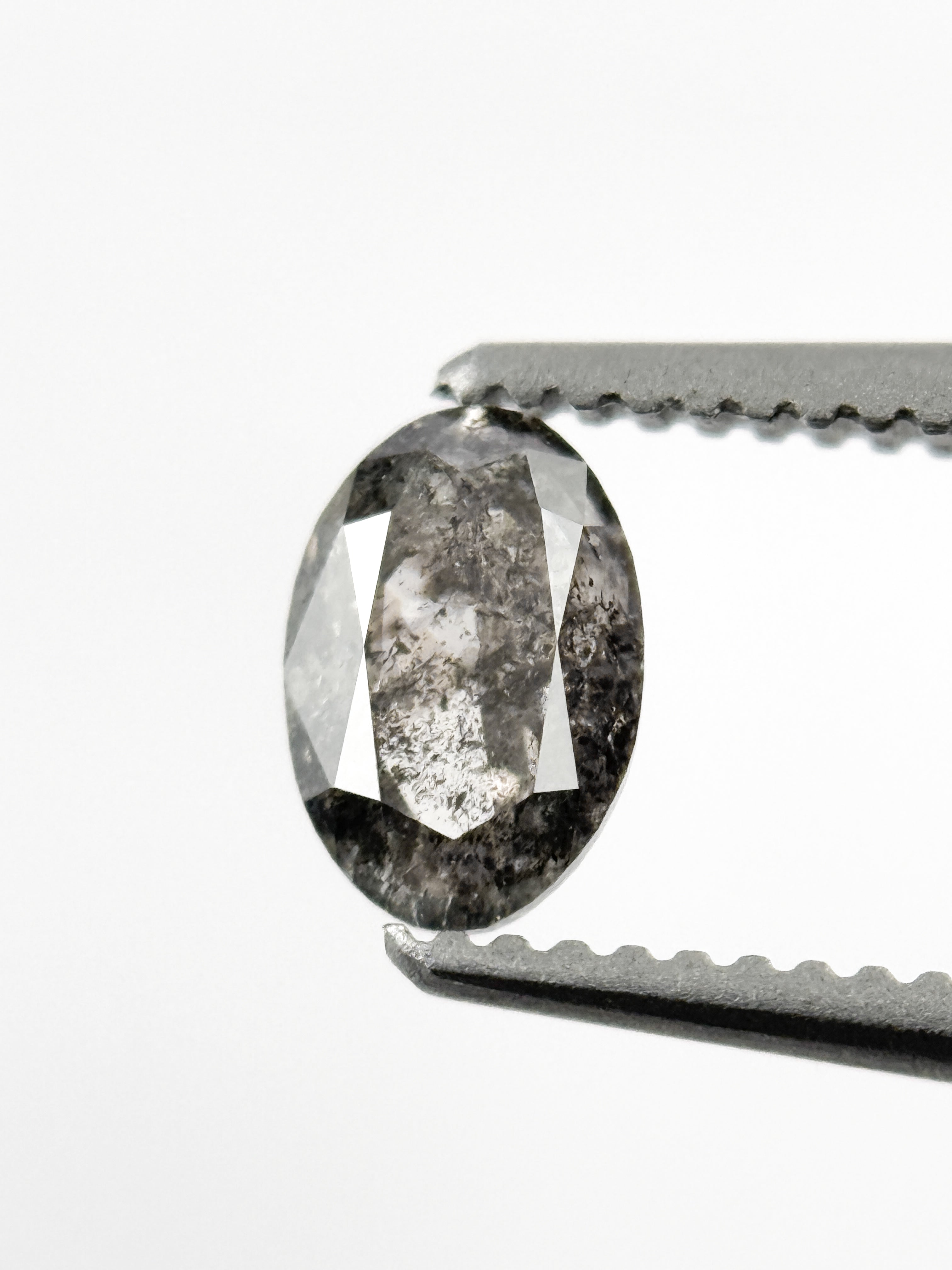 0.46 Ct Oval Rose Cut Grey Natural Minimalist Diamond