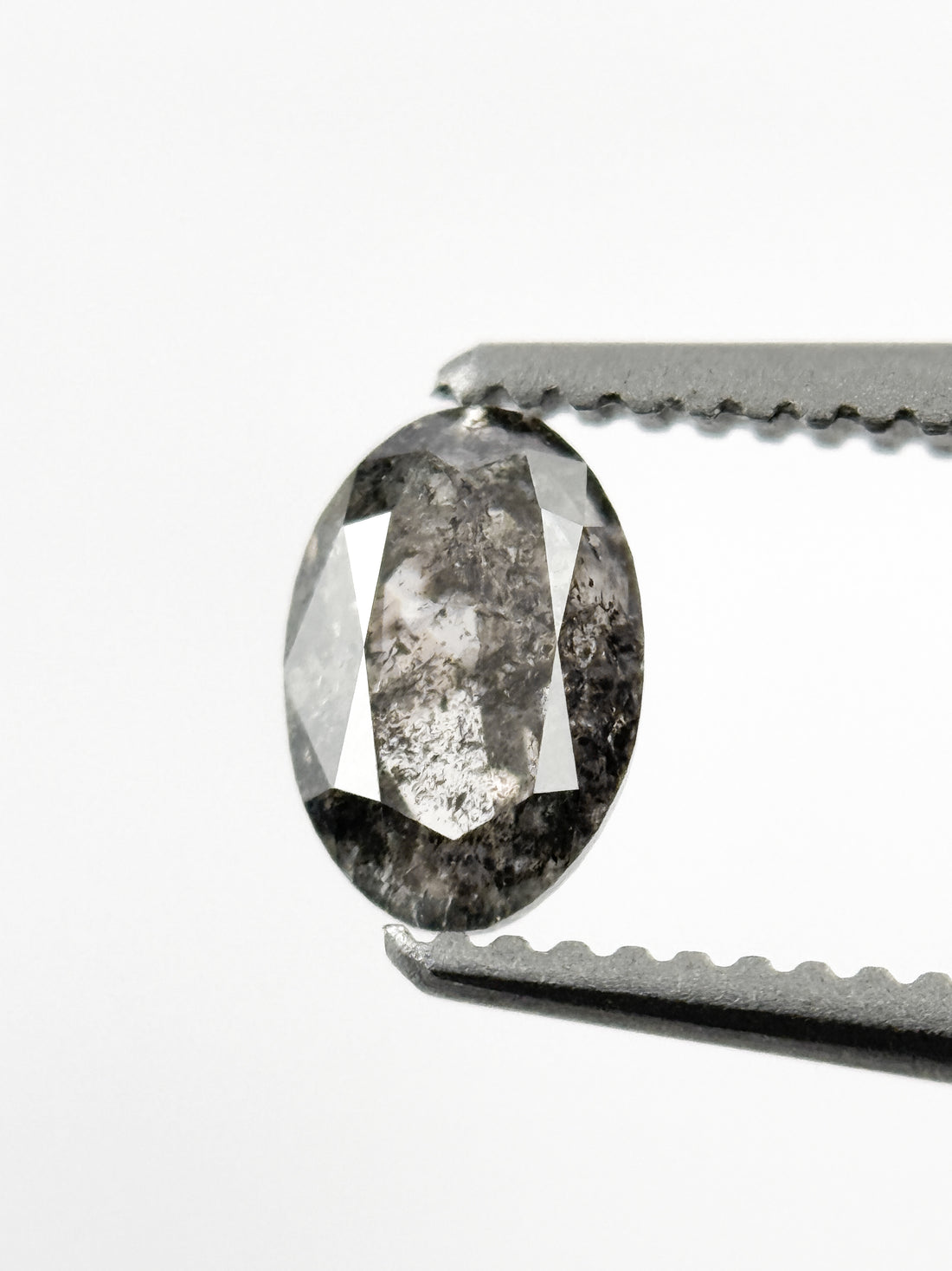 0.46 Ct Oval Rose Cut Grey Natural Minimalist Diamond