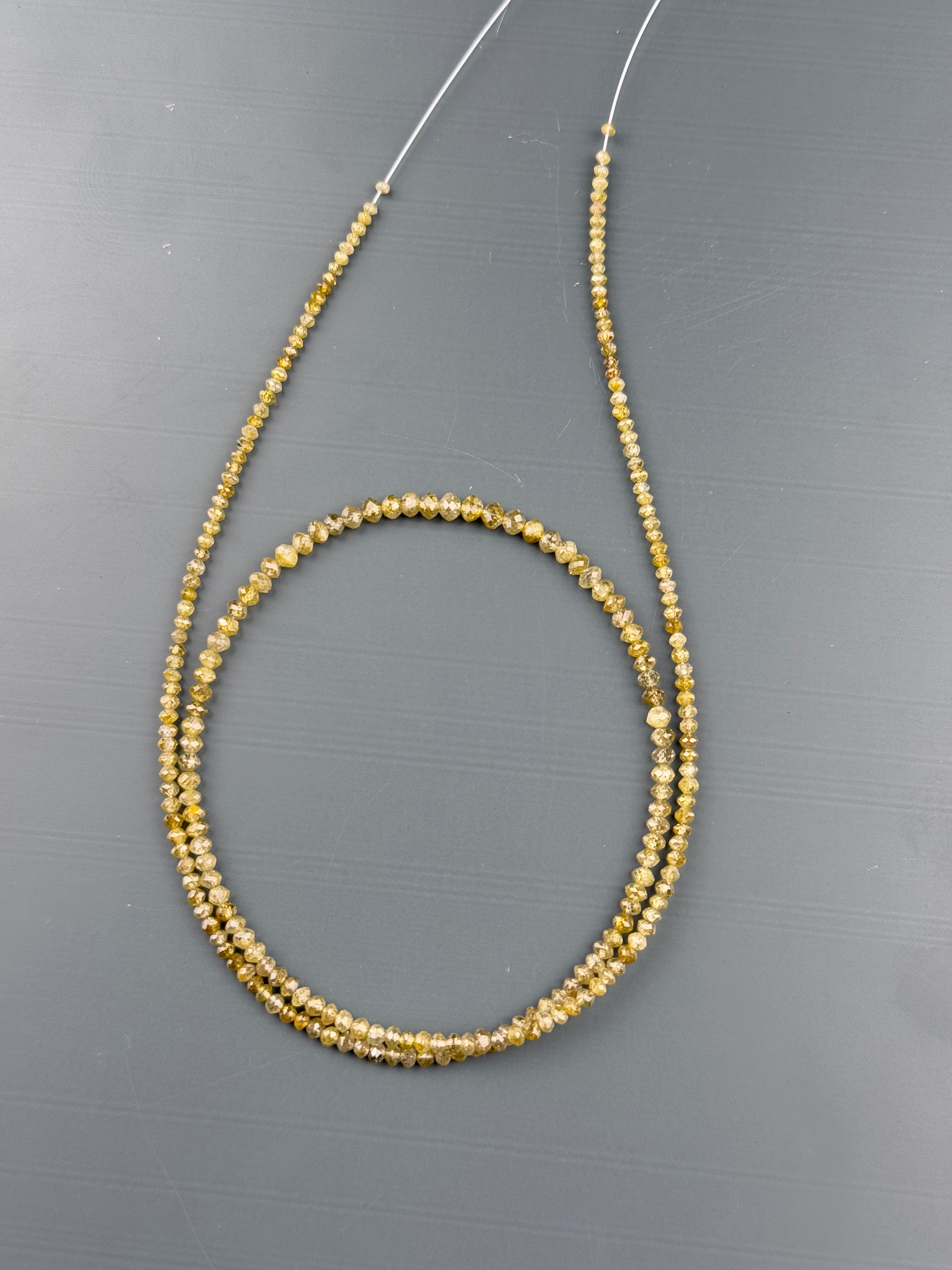 2.5 MM Round Beads Rose Cut Yellow Natural Fancy Diamond