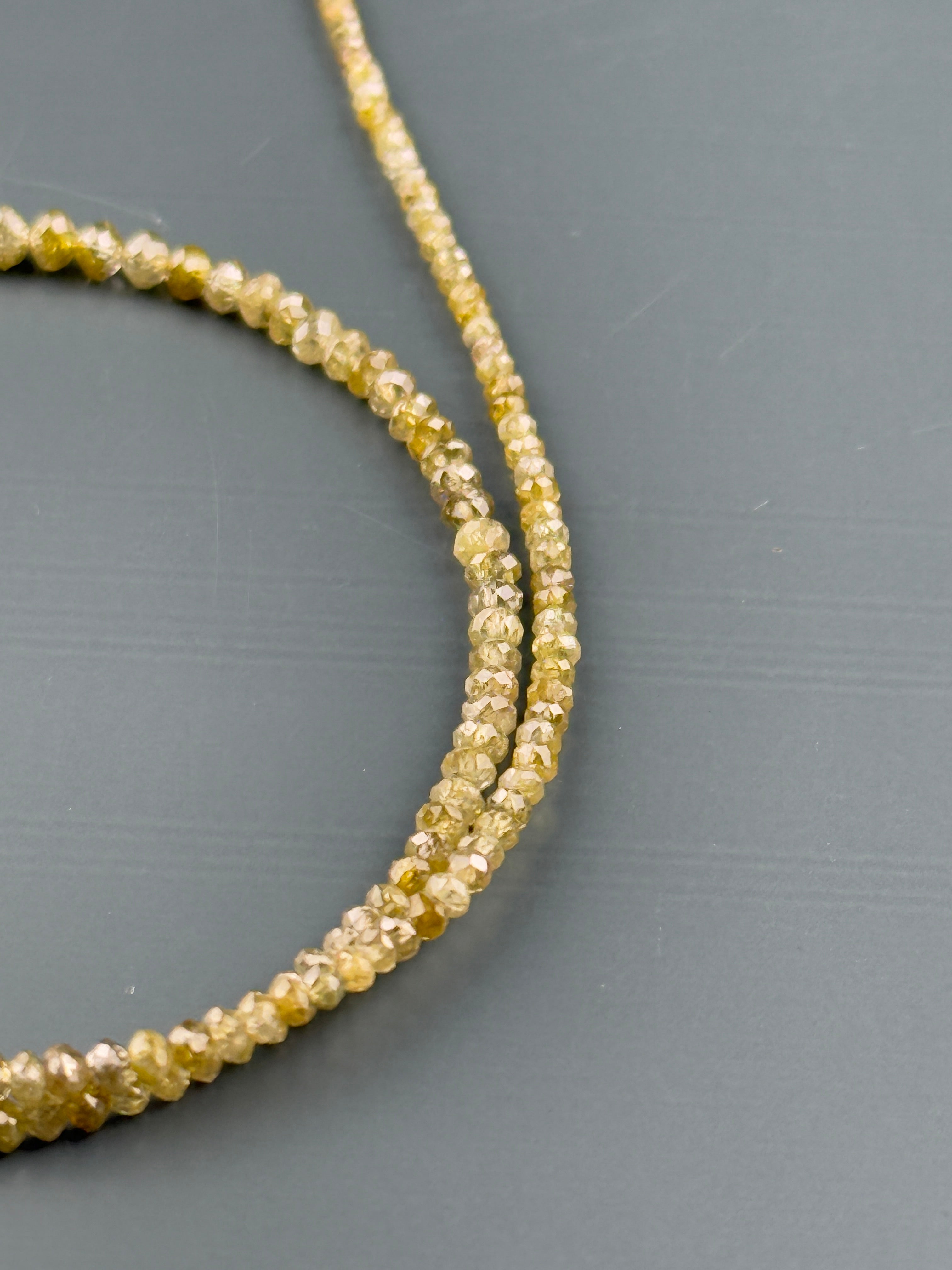 2.5 MM Round Beads Rose Cut Yellow Natural Fancy Diamond