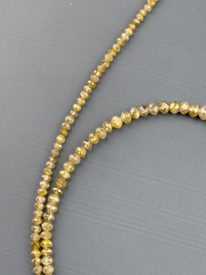 2.5 MM Round Beads Rose Cut Yellow Natural Fancy Diamond