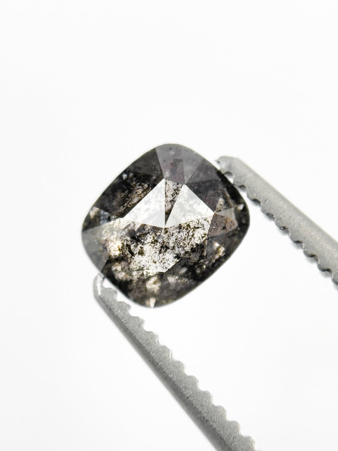 0.56 Ct Cushion Rose Cut Grey Natural Minimalist Diamond
