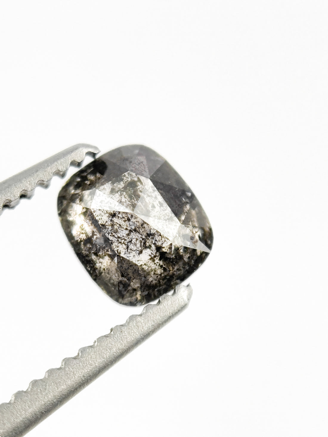 0.56 Ct Cushion Rose Cut Grey Natural Minimalist Diamond