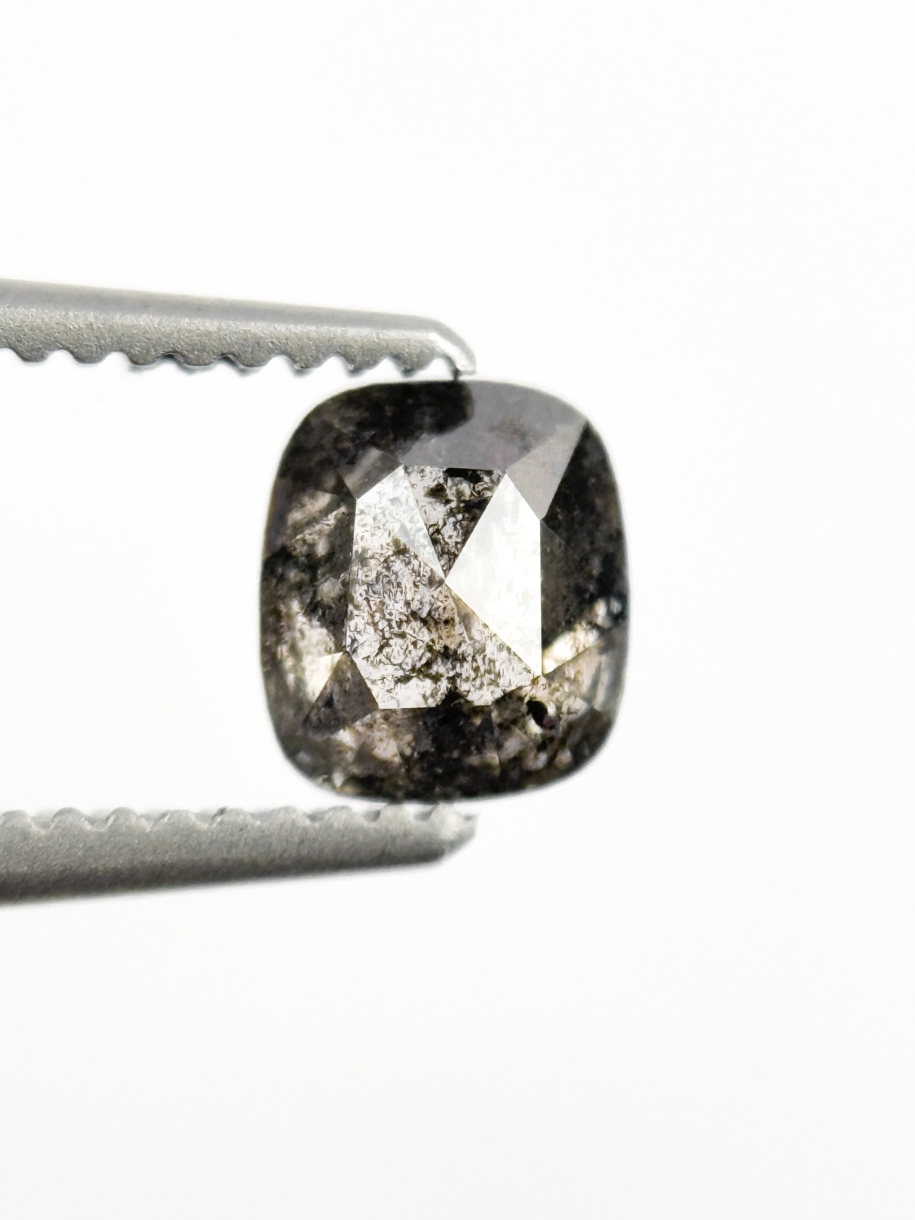 0.56 Ct Cushion Rose Cut Grey Natural Minimalist Diamond