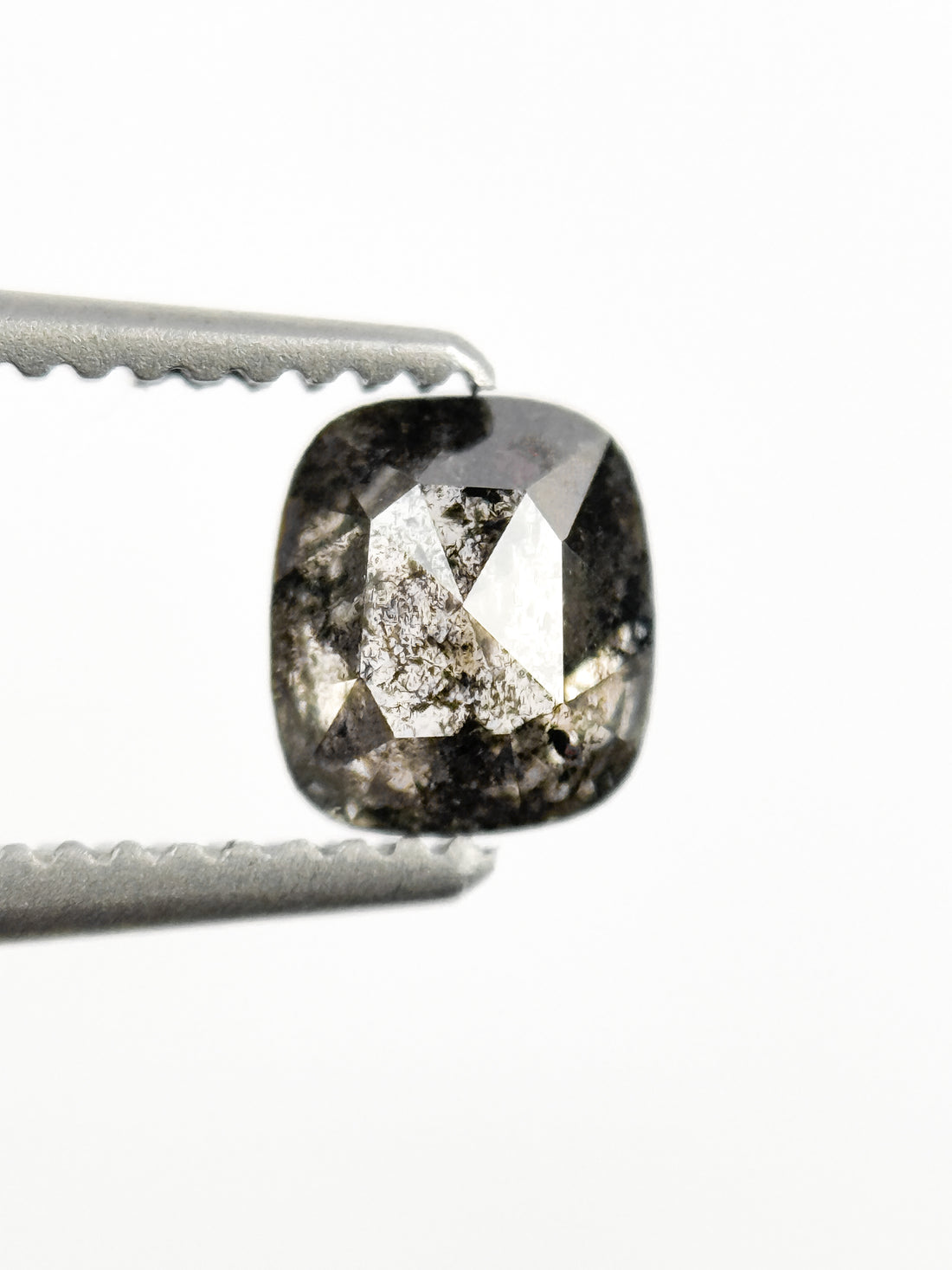 0.56 Ct Cushion Rose Cut Grey Natural Minimalist Diamond