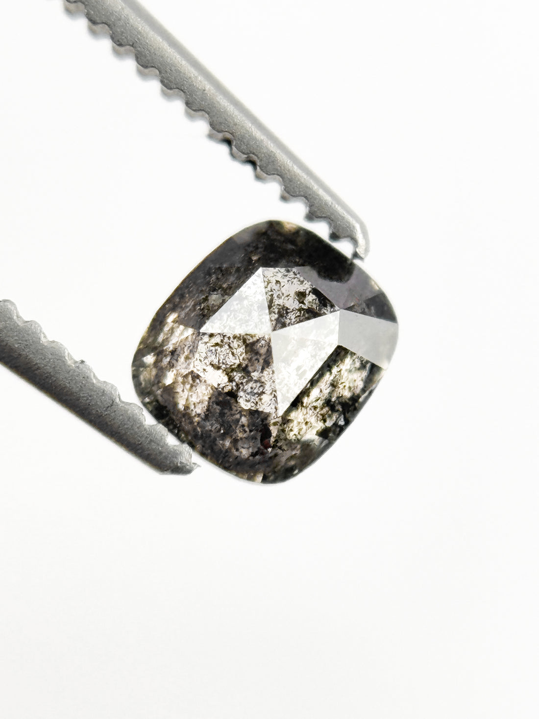 0.56 Ct Cushion Rose Cut Grey Natural Minimalist Diamond
