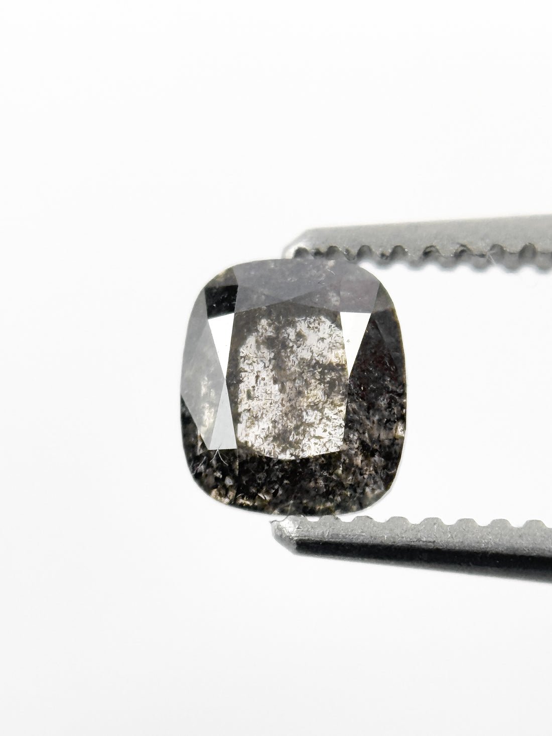 0.56 Ct Cushion Rose Cut Grey Natural Minimalist Diamond