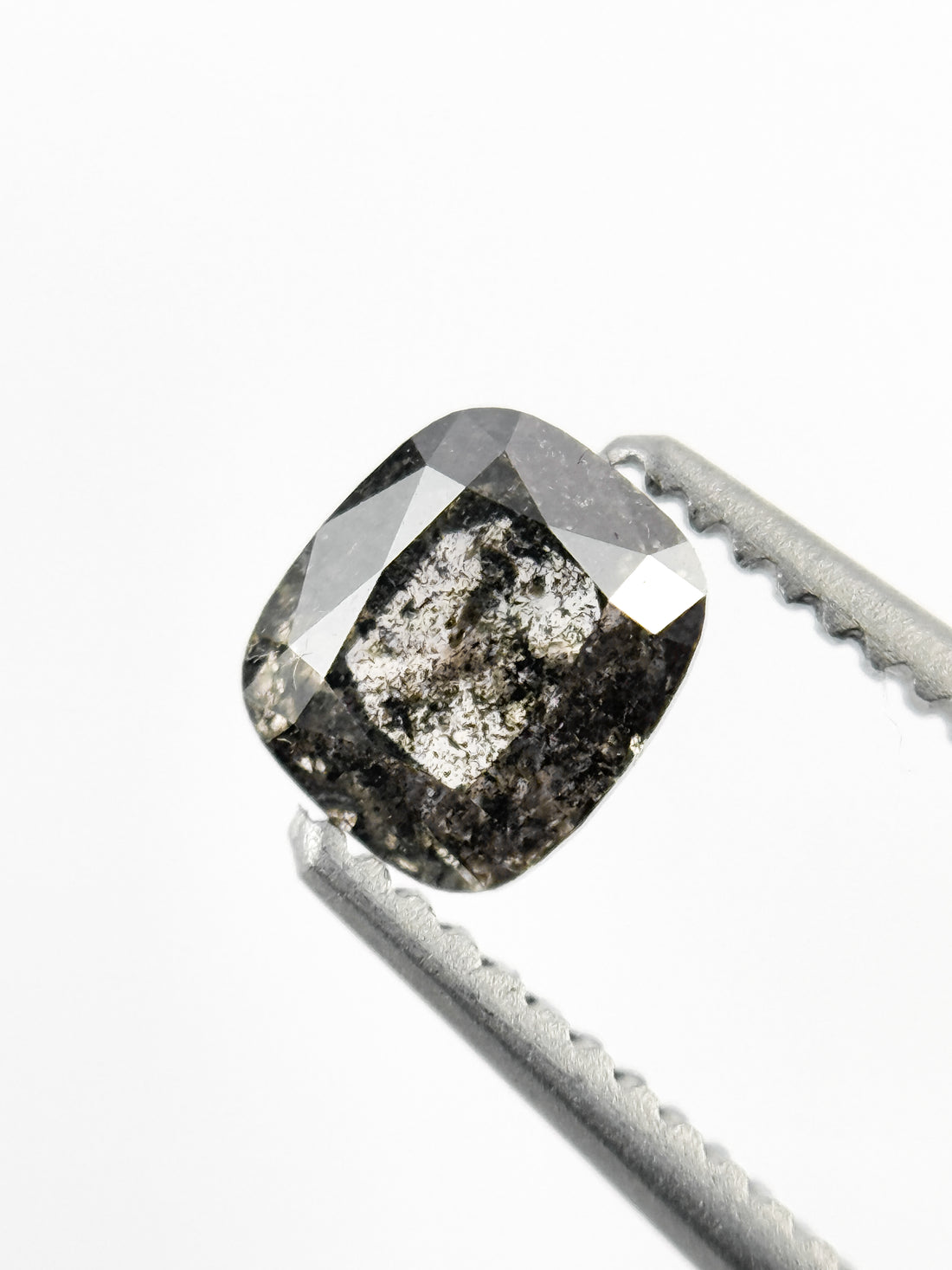 0.56 Ct Cushion Rose Cut Grey Natural Minimalist Diamond