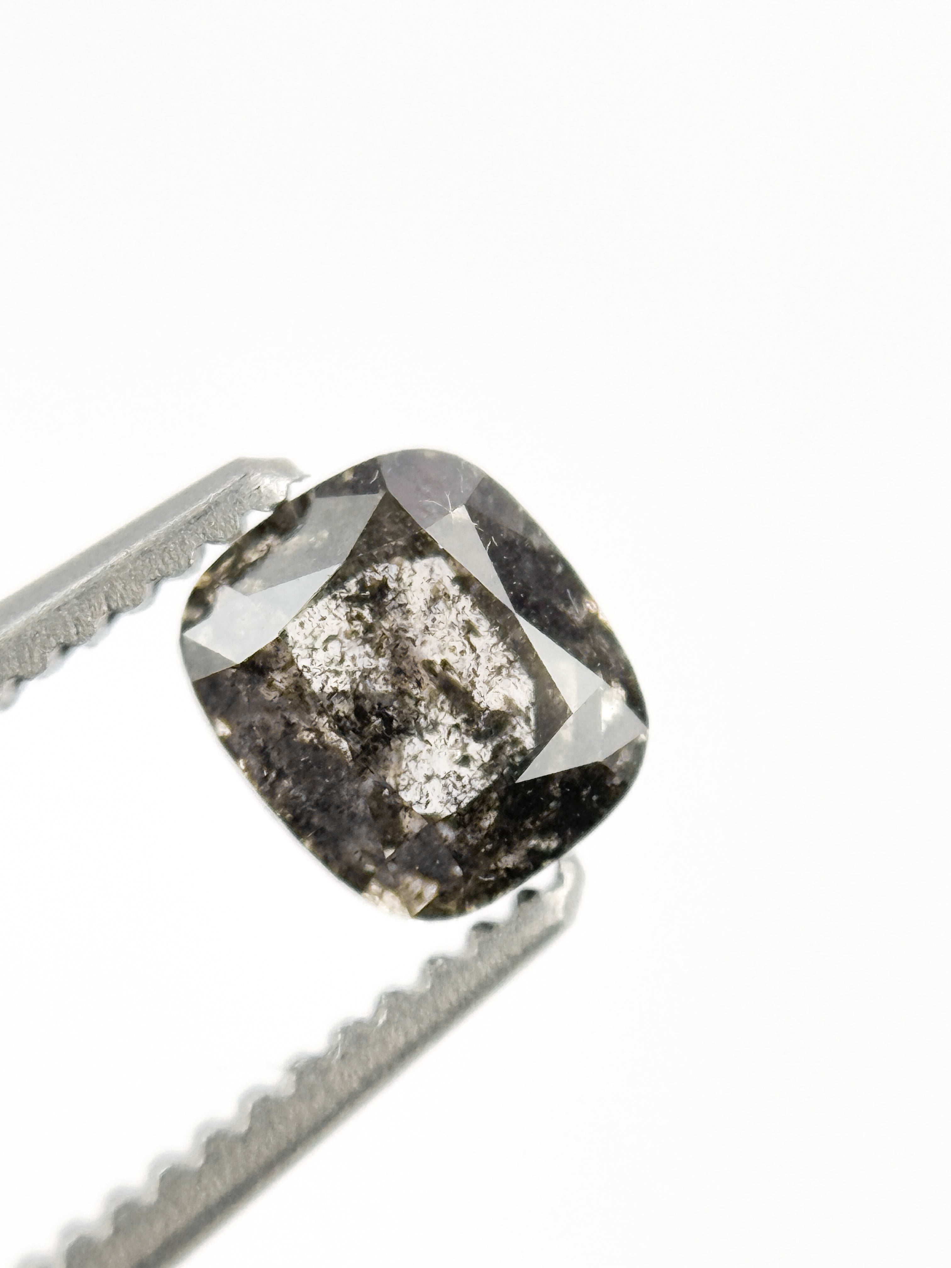 0.56 Ct Cushion Rose Cut Grey Natural Minimalist Diamond