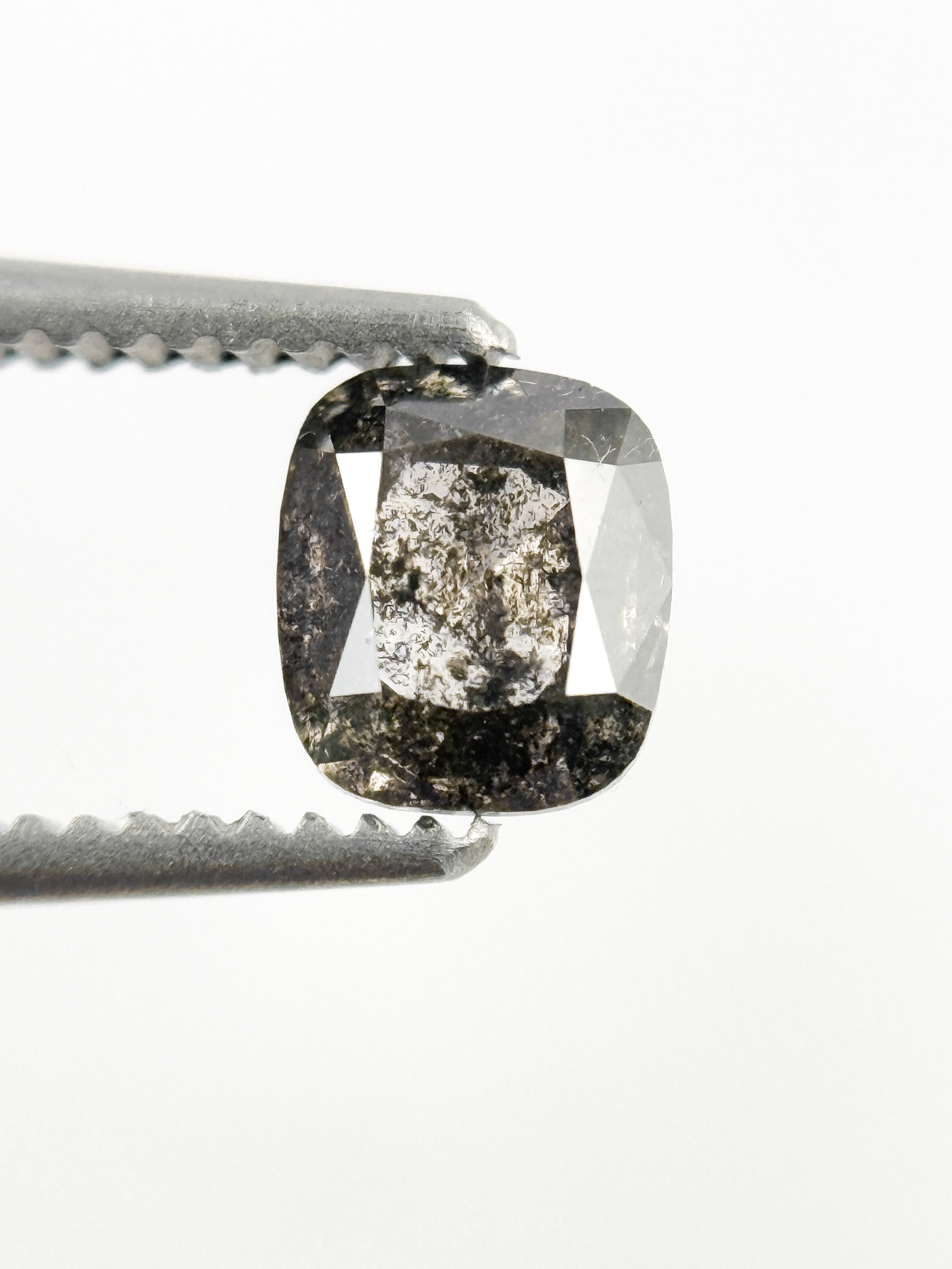 0.56 Ct Cushion Rose Cut Grey Natural Minimalist Diamond