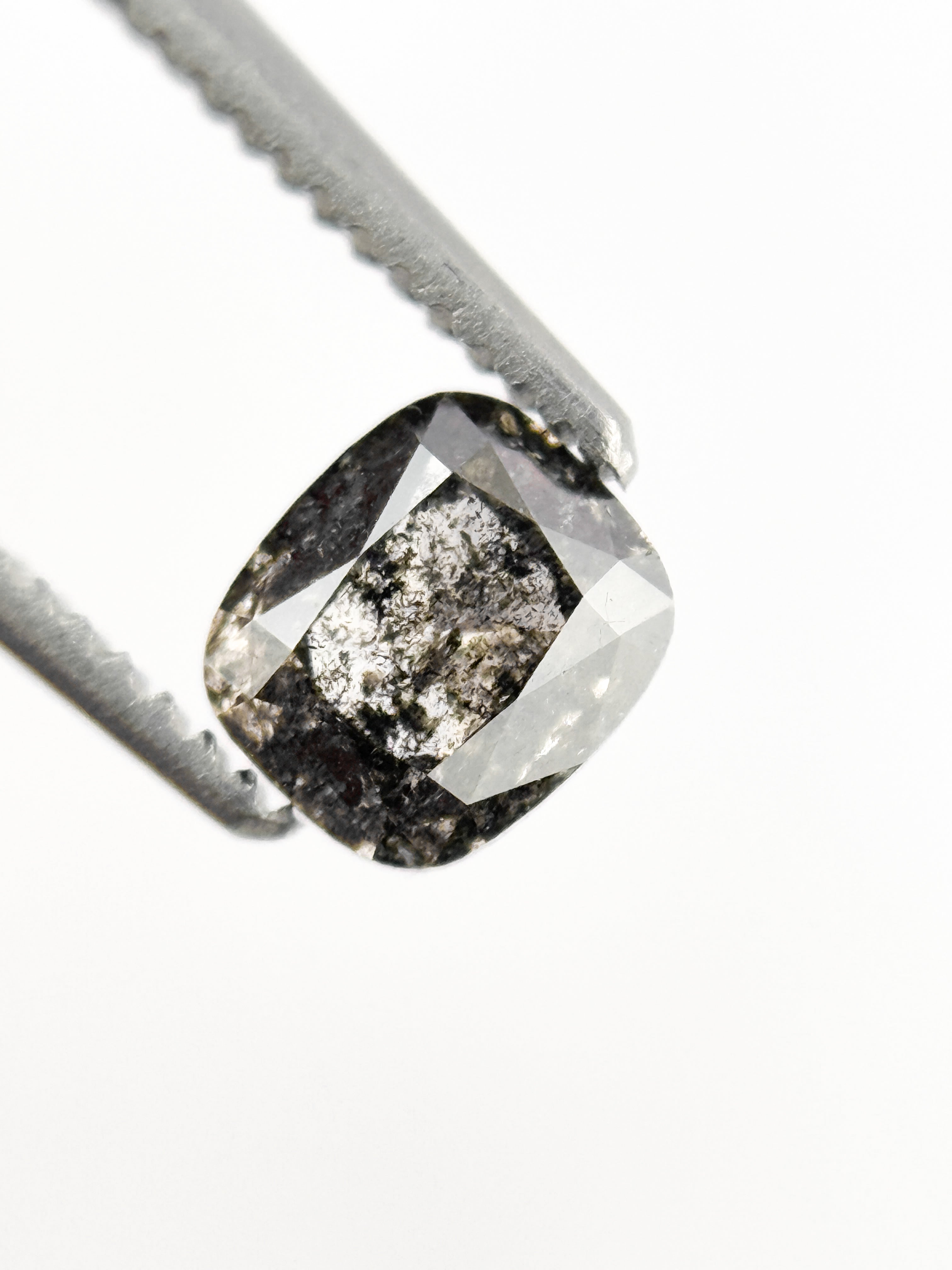 0.56 Ct Cushion Rose Cut Grey Natural Minimalist Diamond