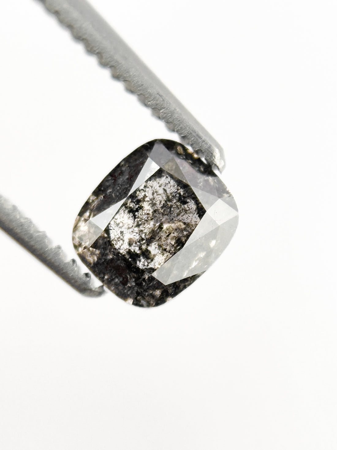 0.56 Ct Cushion Rose Cut Grey Natural Minimalist Diamond