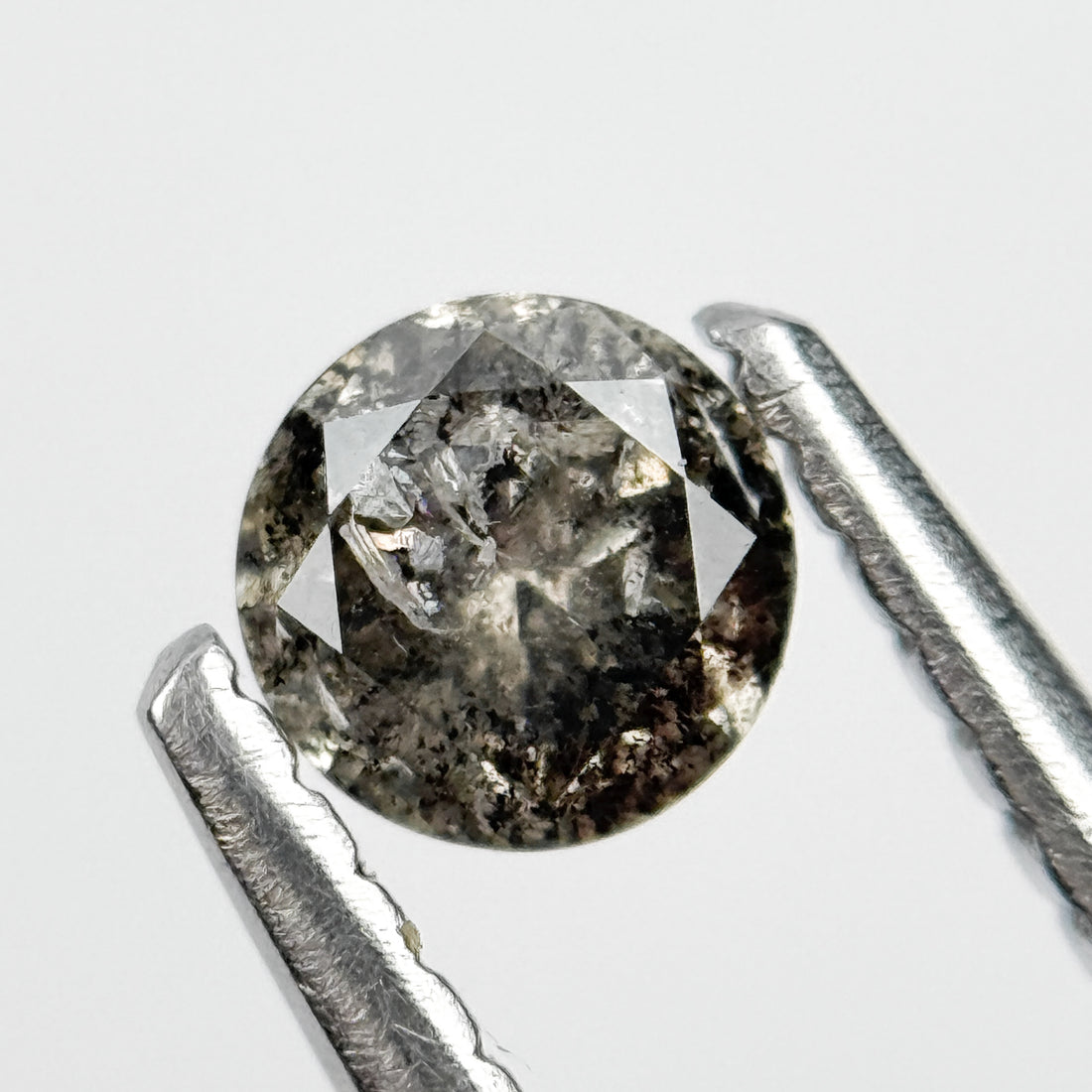 4 MM Round Brilliant Cut Grey Black Salt and Pepper Natural Minimalist Diamond