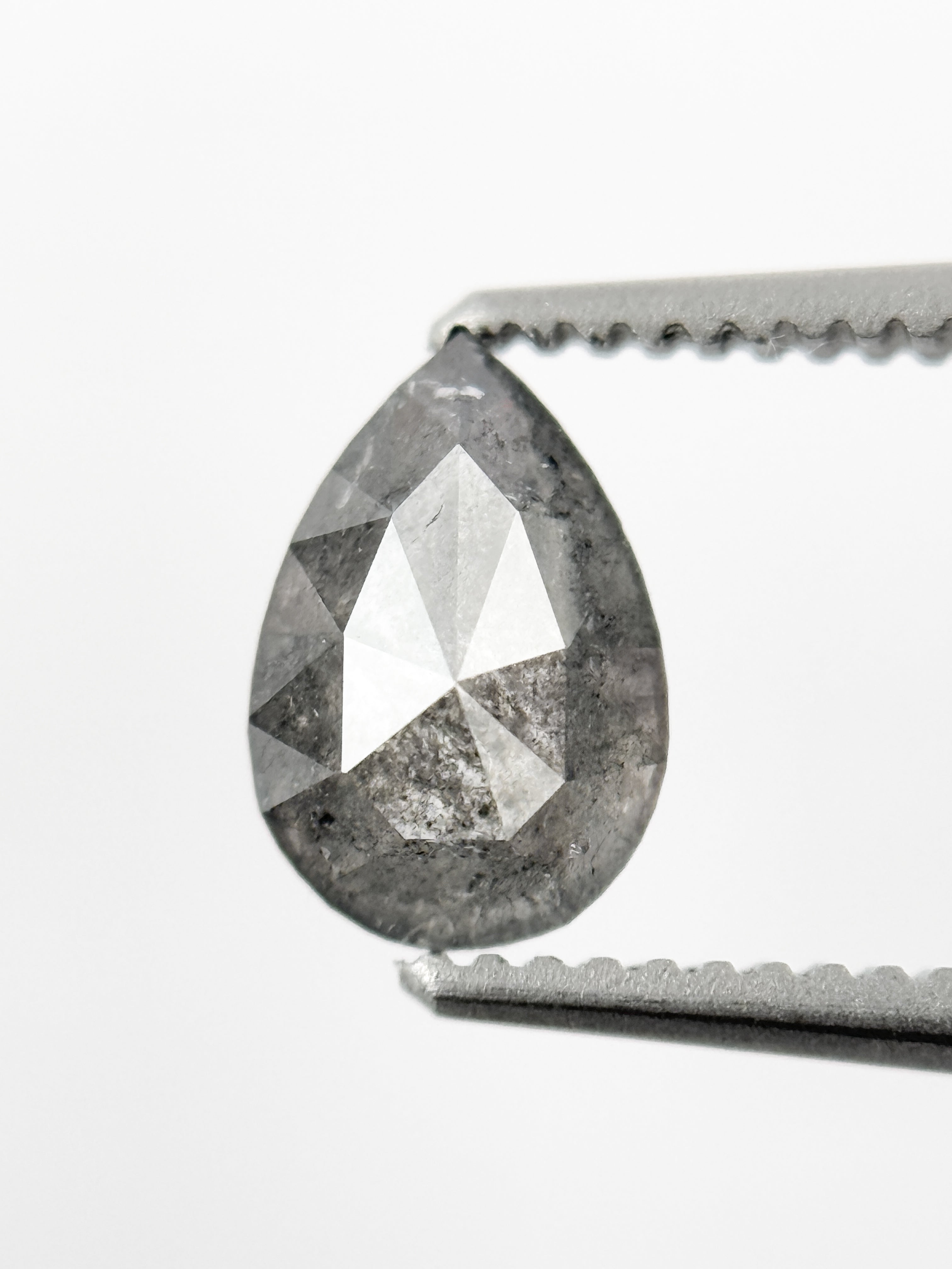 7.3 MM Pear Rose Cut Grey Natural Minimalist Diamond