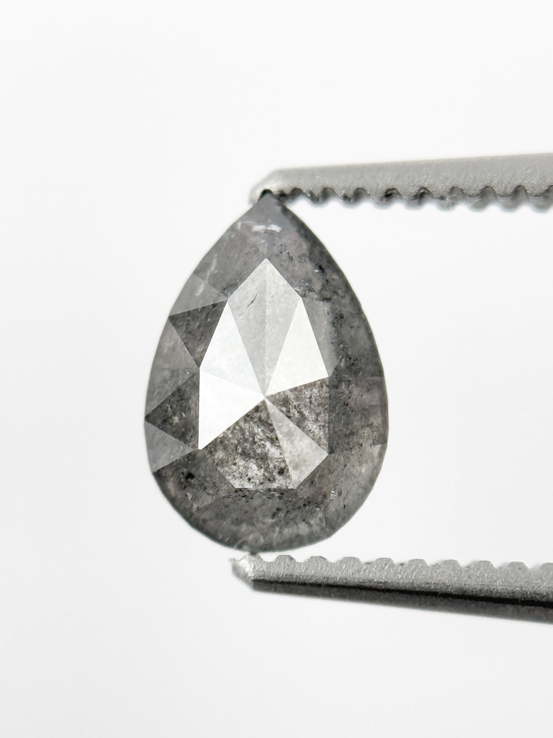7.3 MM Pear Rose Cut Grey Natural Minimalist Diamond