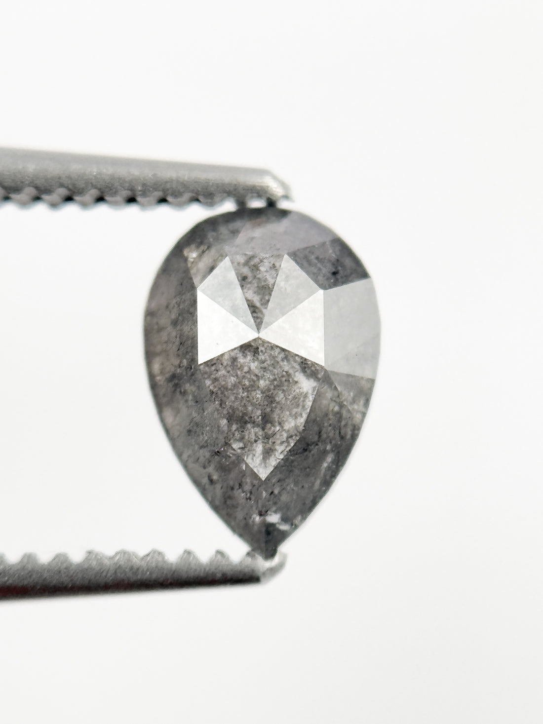 7.3 MM Pear Rose Cut Grey Natural Minimalist Diamond
