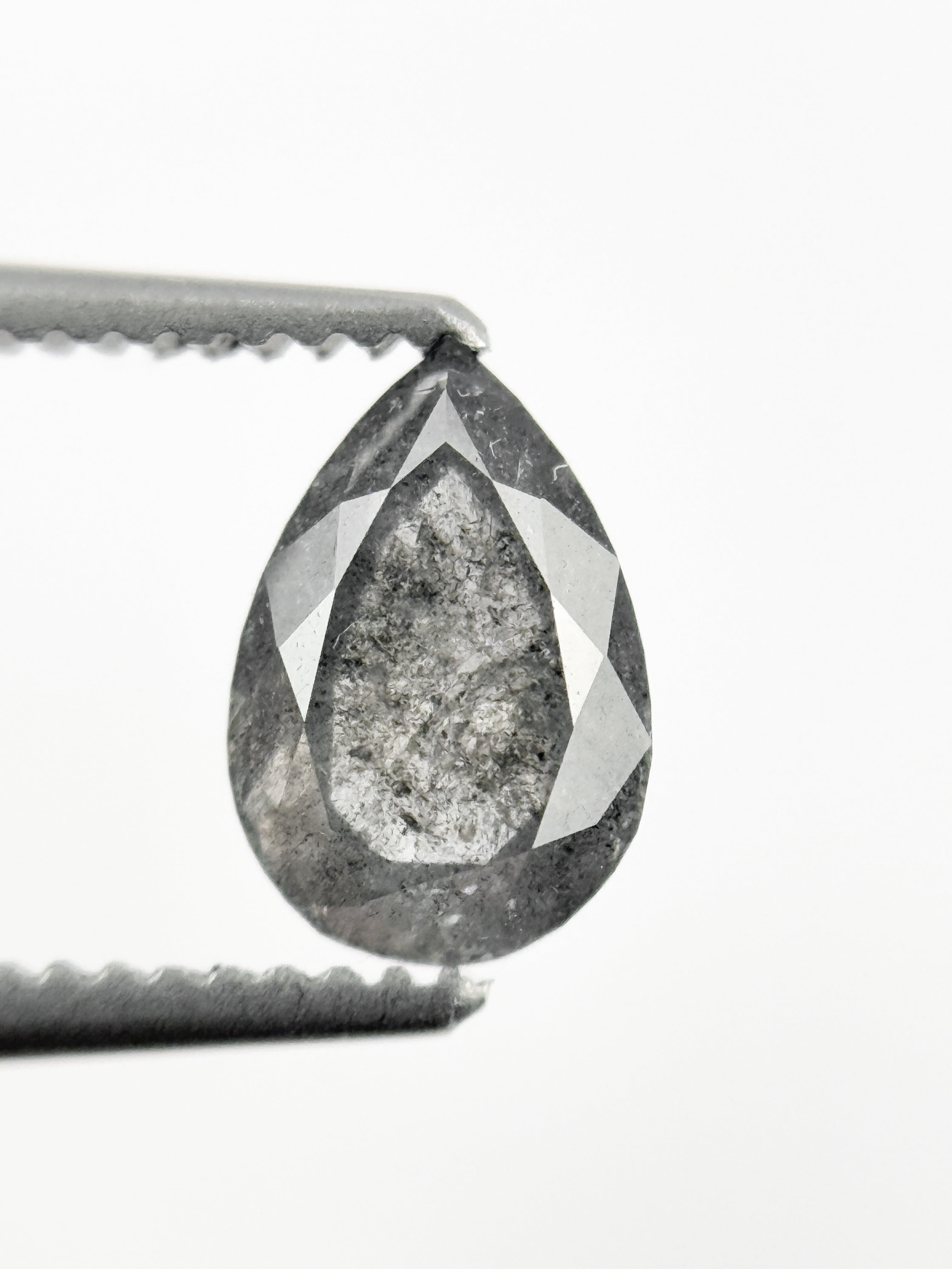 7.3 MM Pear Rose Cut Grey Natural Minimalist Diamond