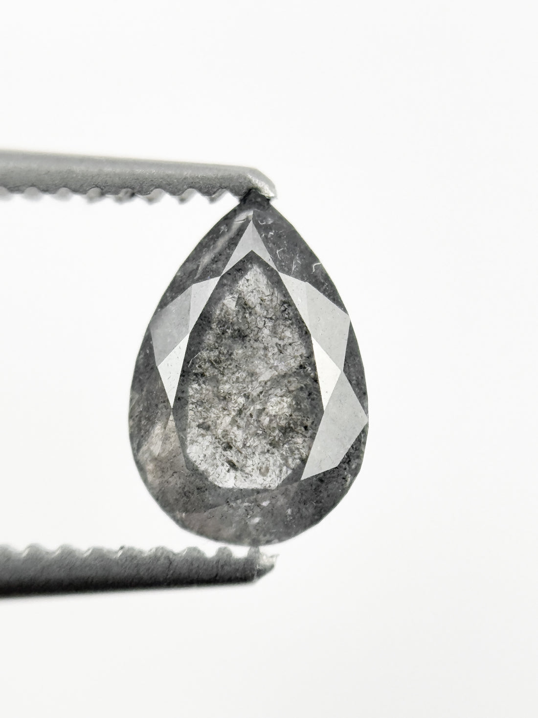 7.3 MM Pear Rose Cut Grey Natural Minimalist Diamond