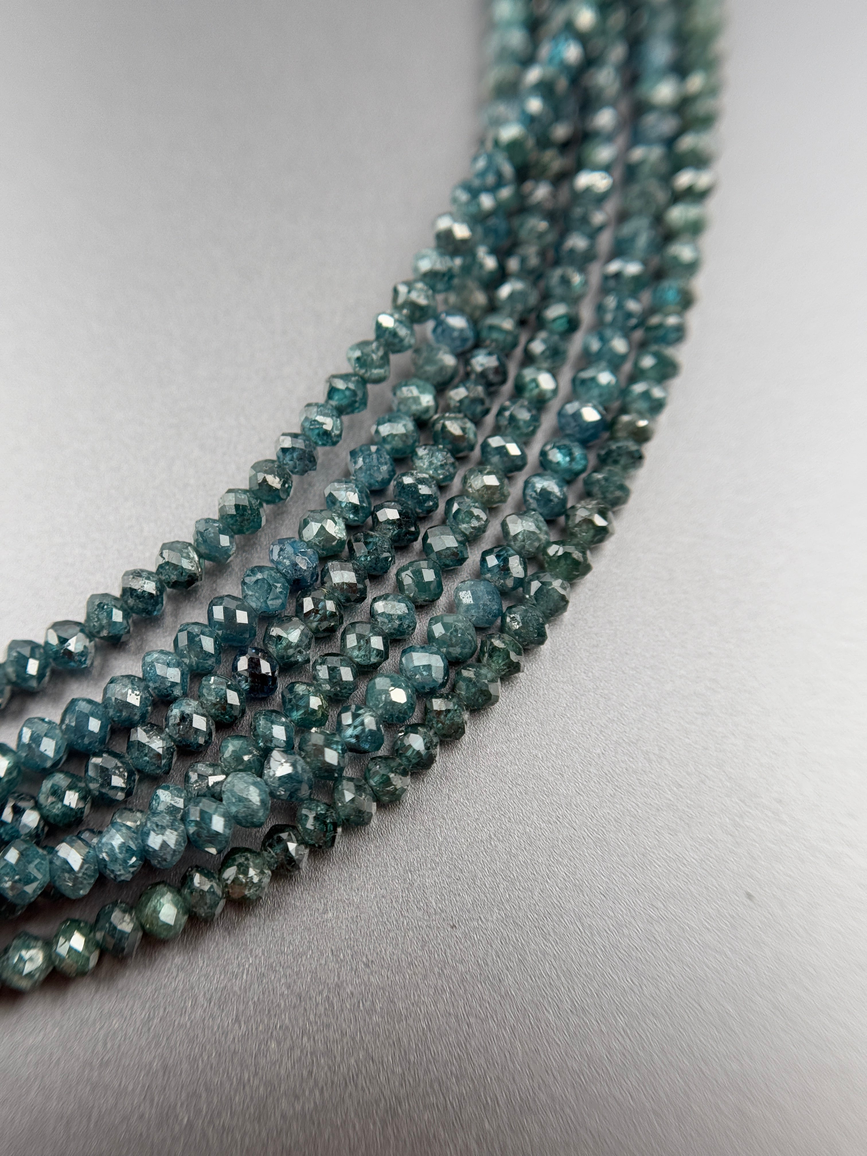 2 to 2.5 MM Round Beads Rose Cut Blue Natural Minimal Diamond
