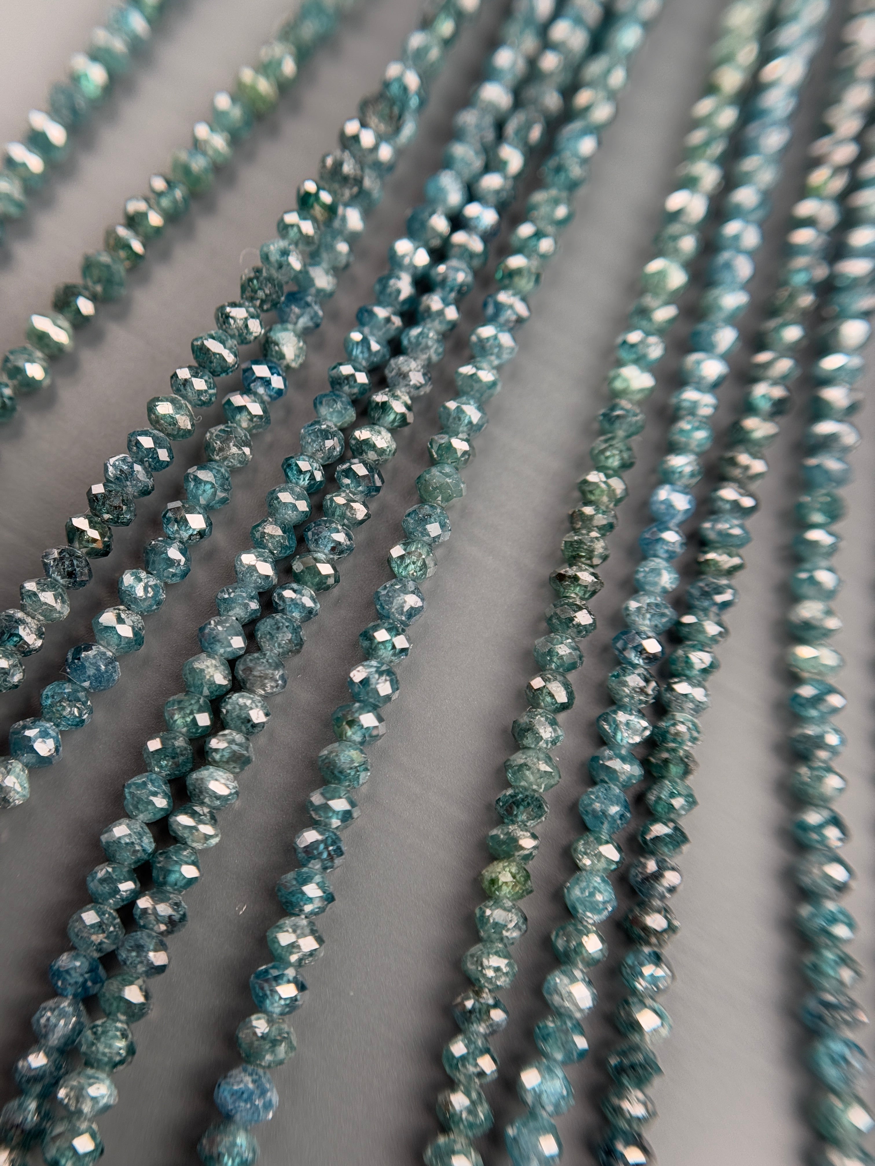 2 to 2.5 MM Round Beads Rose Cut Blue Natural Minimal Diamond