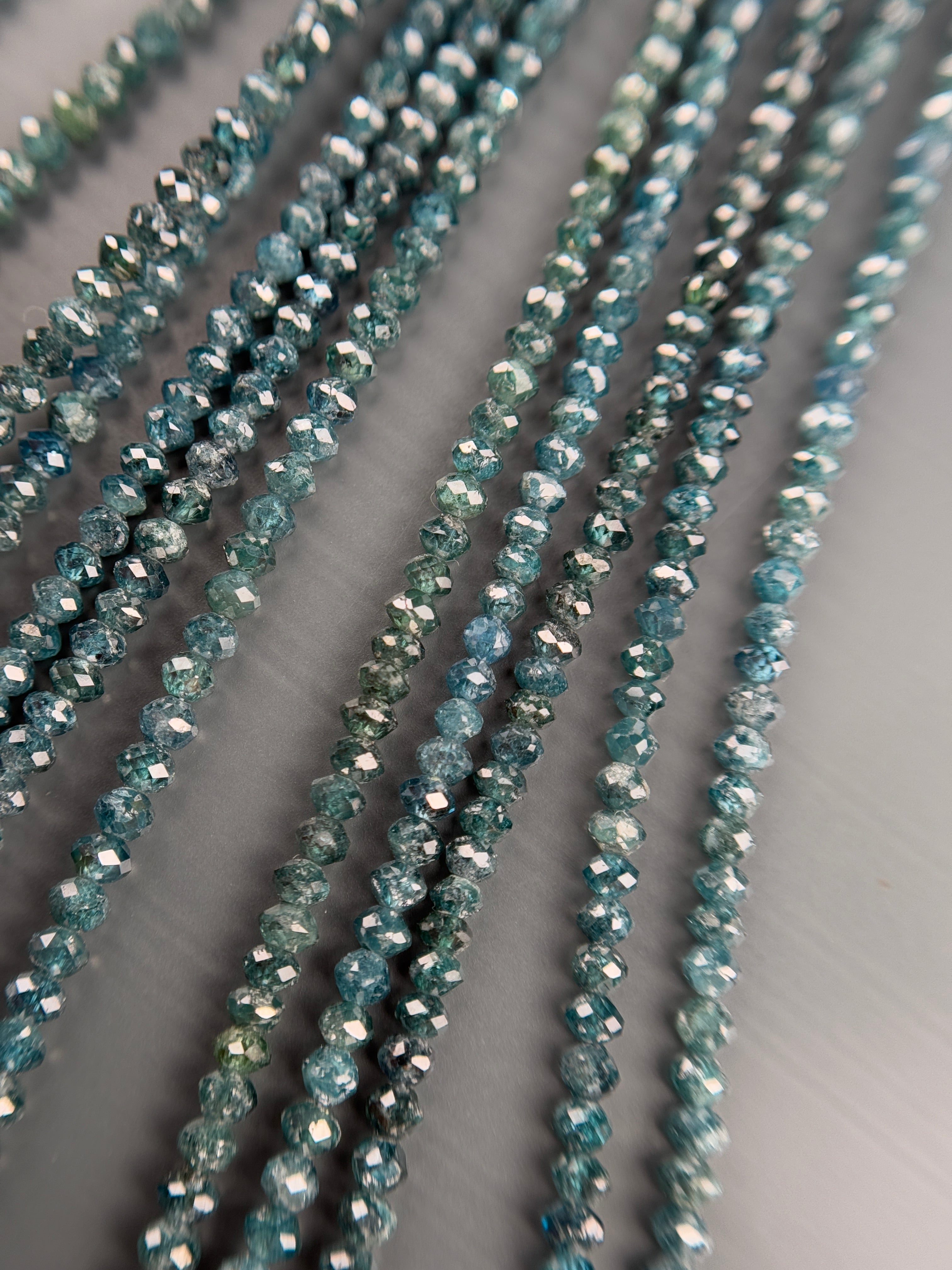 2 to 2.5 MM Round Beads Rose Cut Blue Natural Minimal Diamond