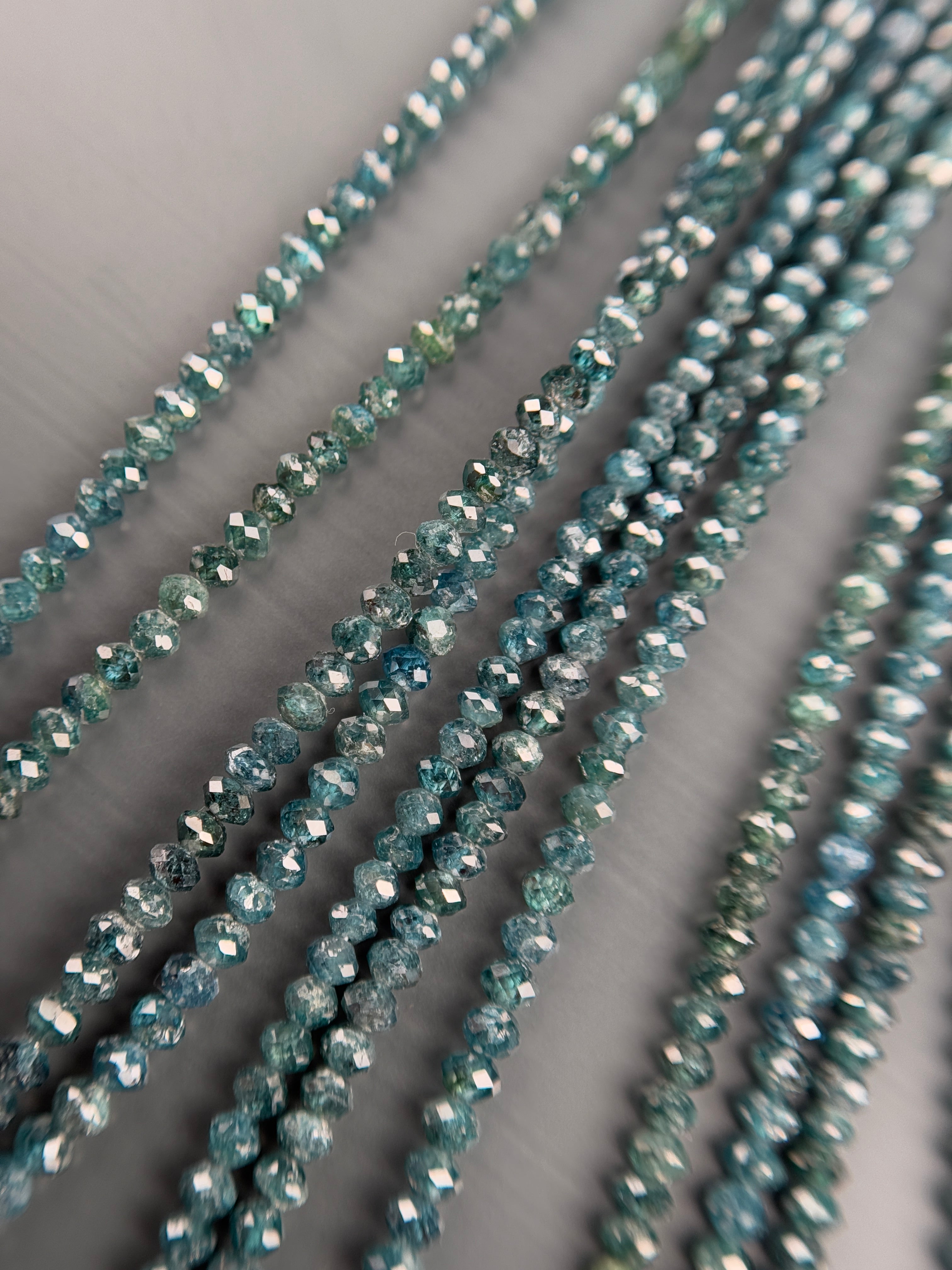 2 to 2.5 MM Round Beads Rose Cut Blue Natural Minimal Diamond