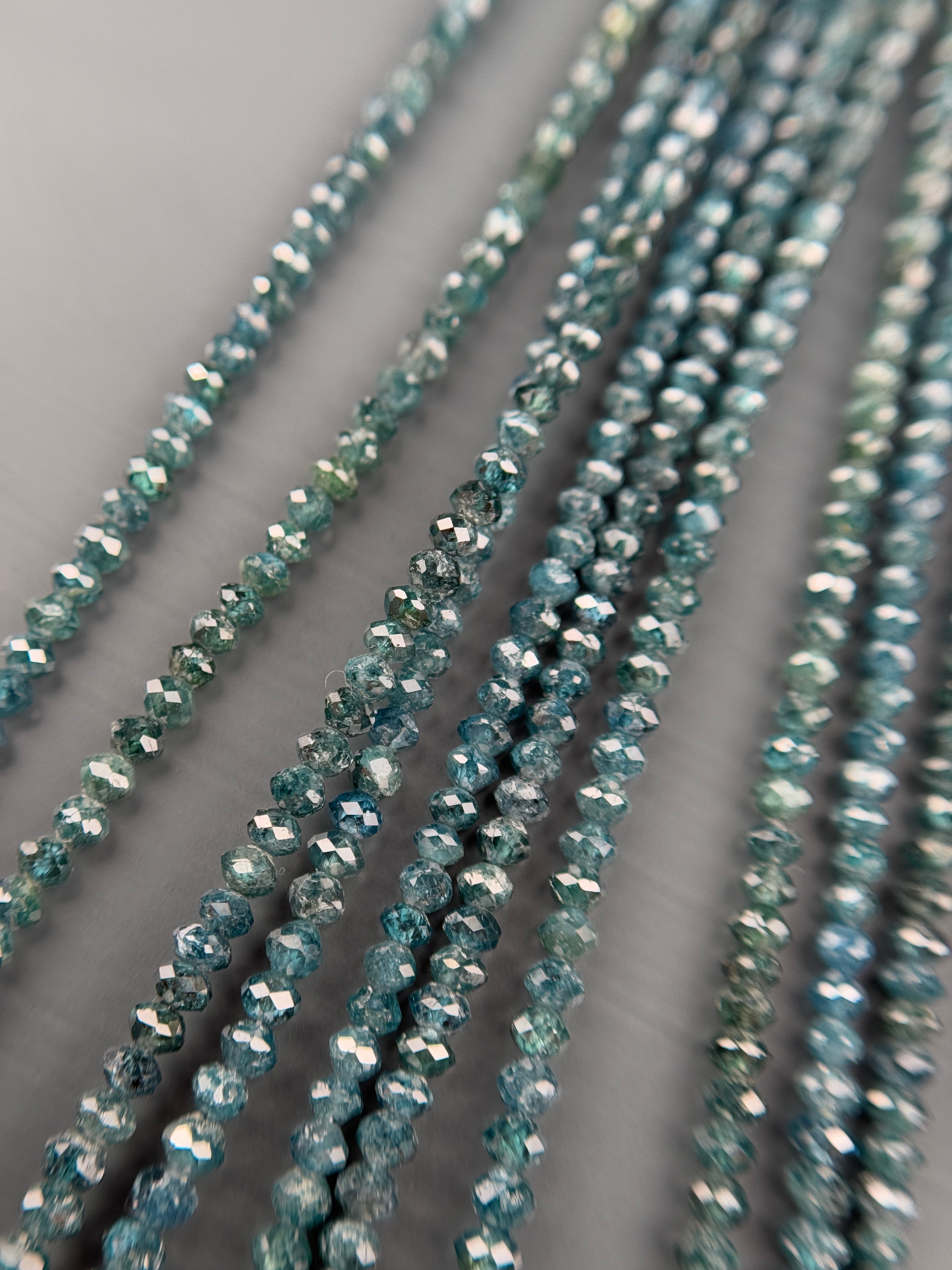 2 to 2.5 MM Round Beads Rose Cut Blue Natural Minimal Diamond