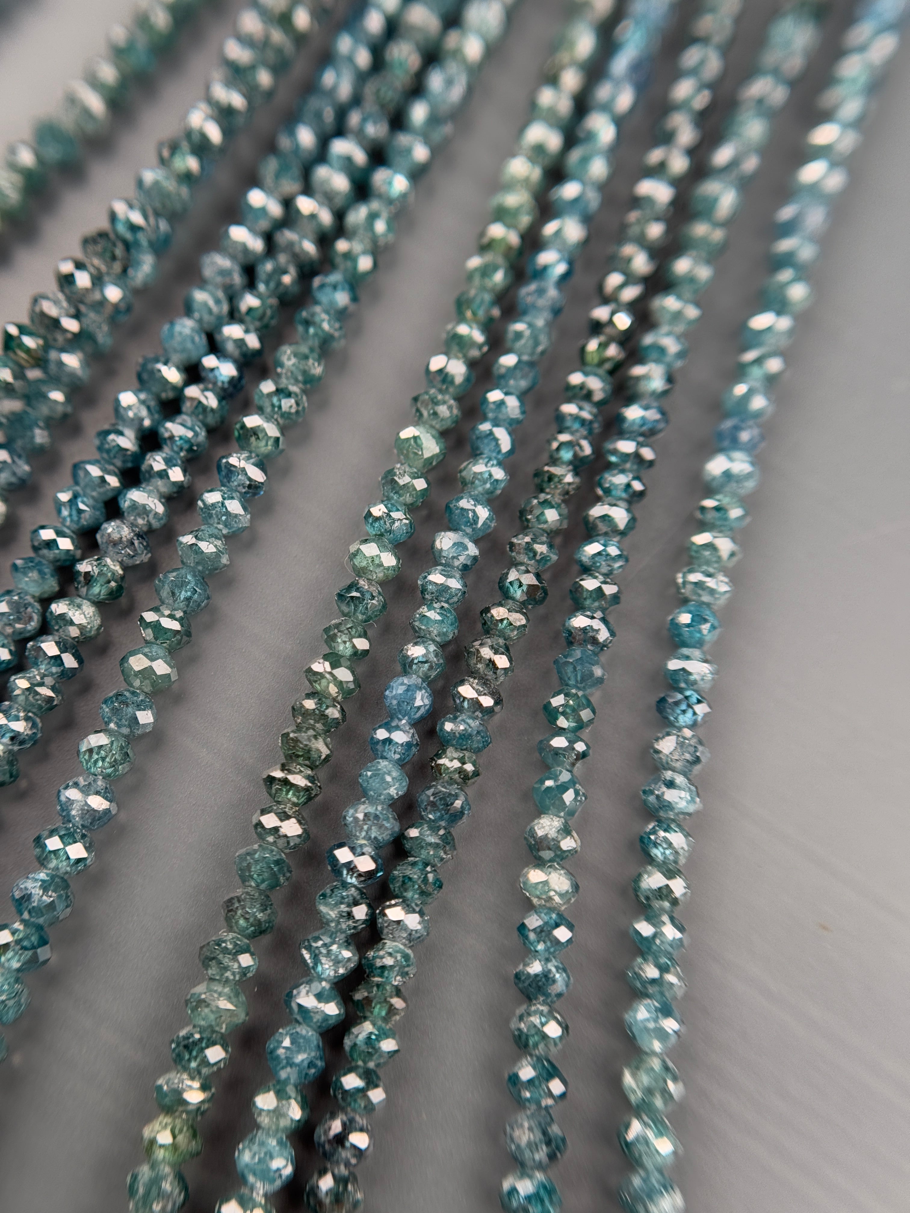 2 to 2.5 MM Round Beads Rose Cut Blue Natural Minimal Diamond