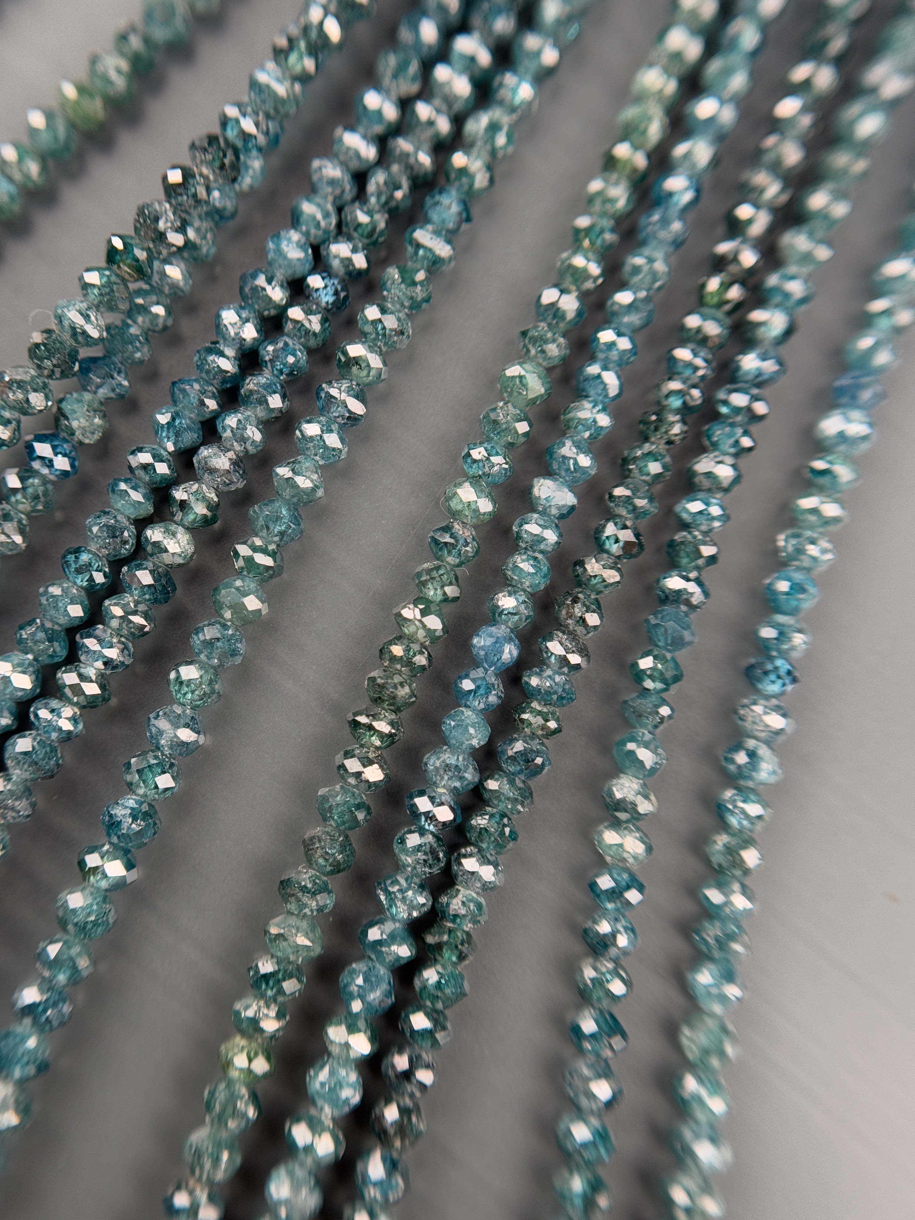 2 to 2.5 MM Round Beads Rose Cut Blue Natural Minimal Diamond