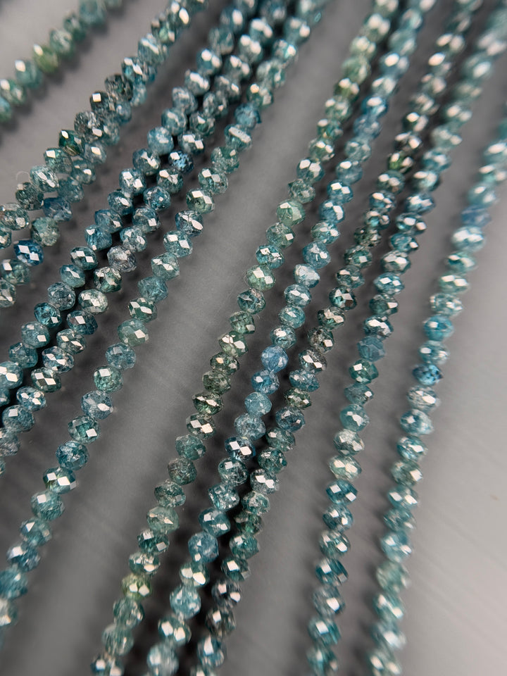 2 to 2.5 MM Round Beads Rose Cut Blue Natural Minimal Diamond