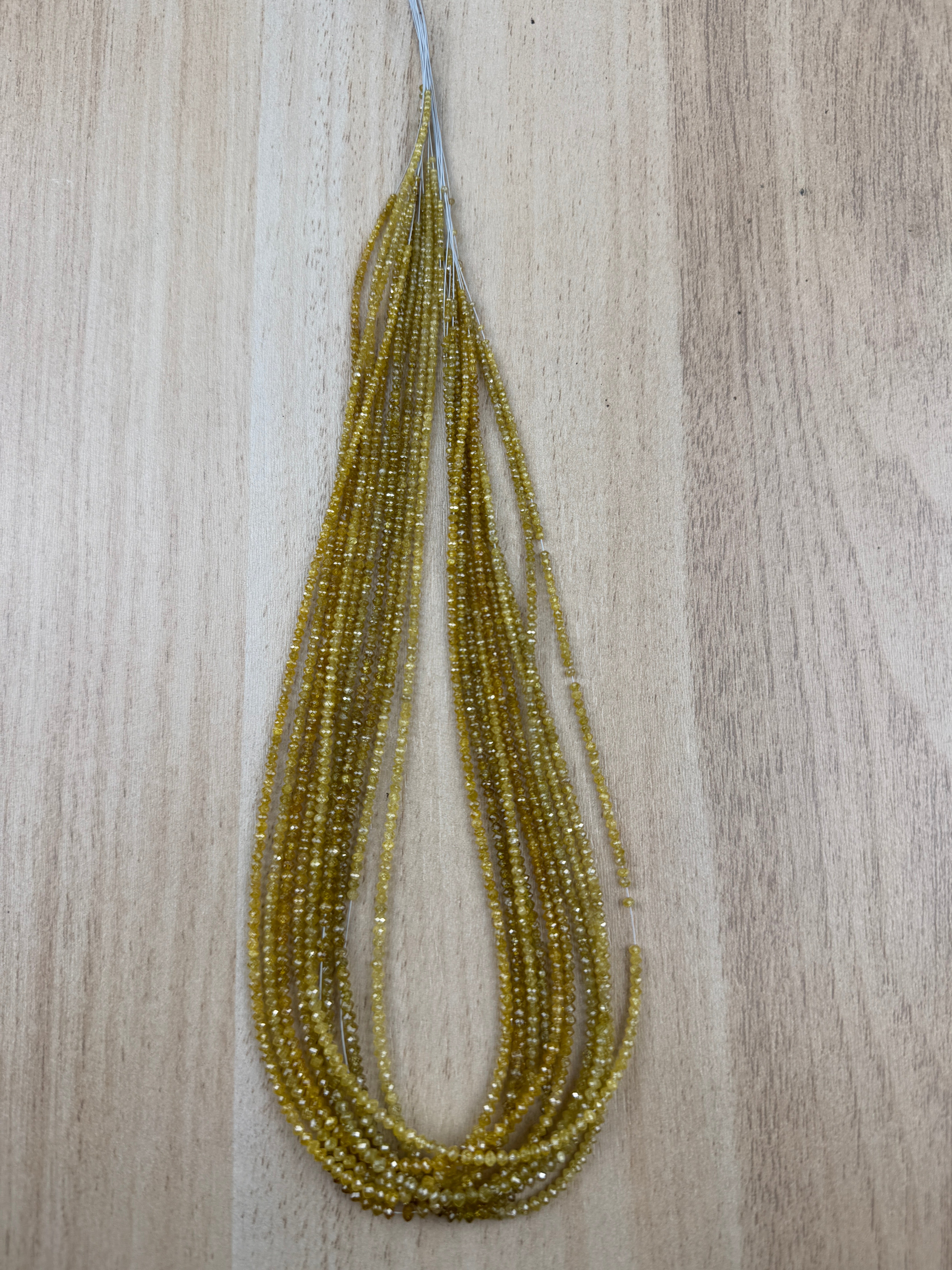 2 to 2.5 MM Round Beads Rose Cut Yellow Natural Minimal Diamond