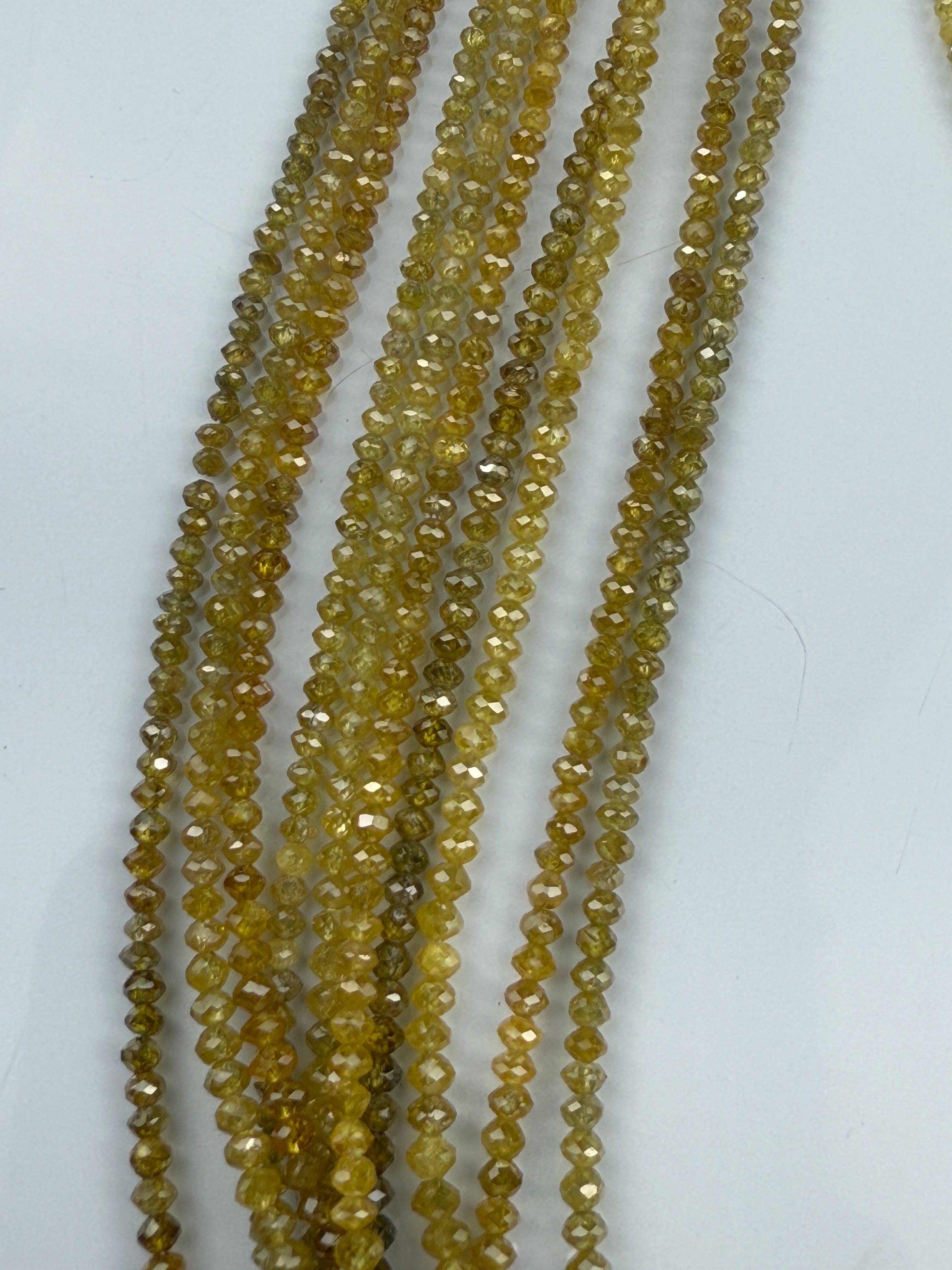 2 to 2.5 MM Round Beads Rose Cut Yellow Natural Minimal Diamond