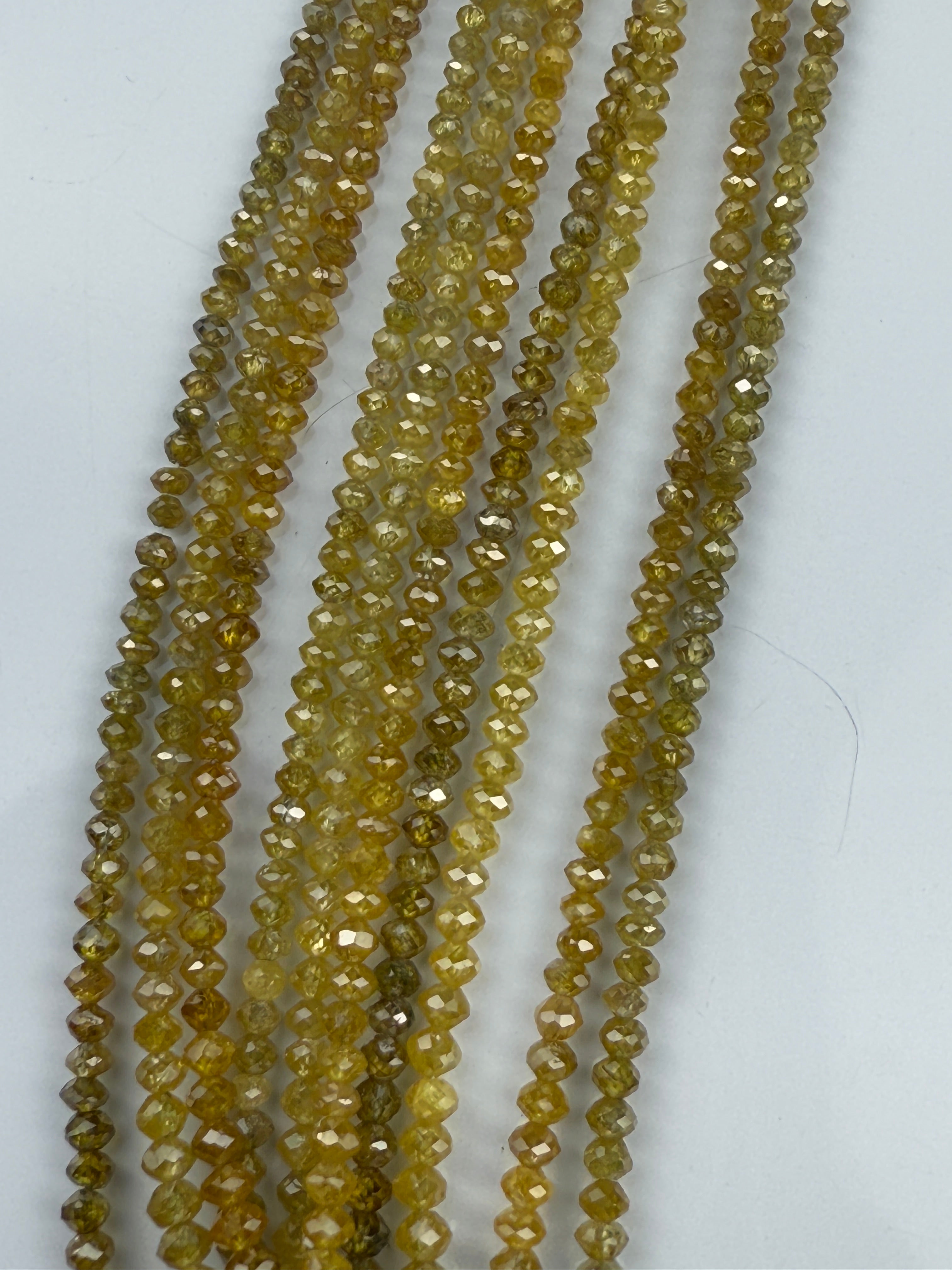 2 to 2.5 MM Round Beads Rose Cut Yellow Natural Minimal Diamond