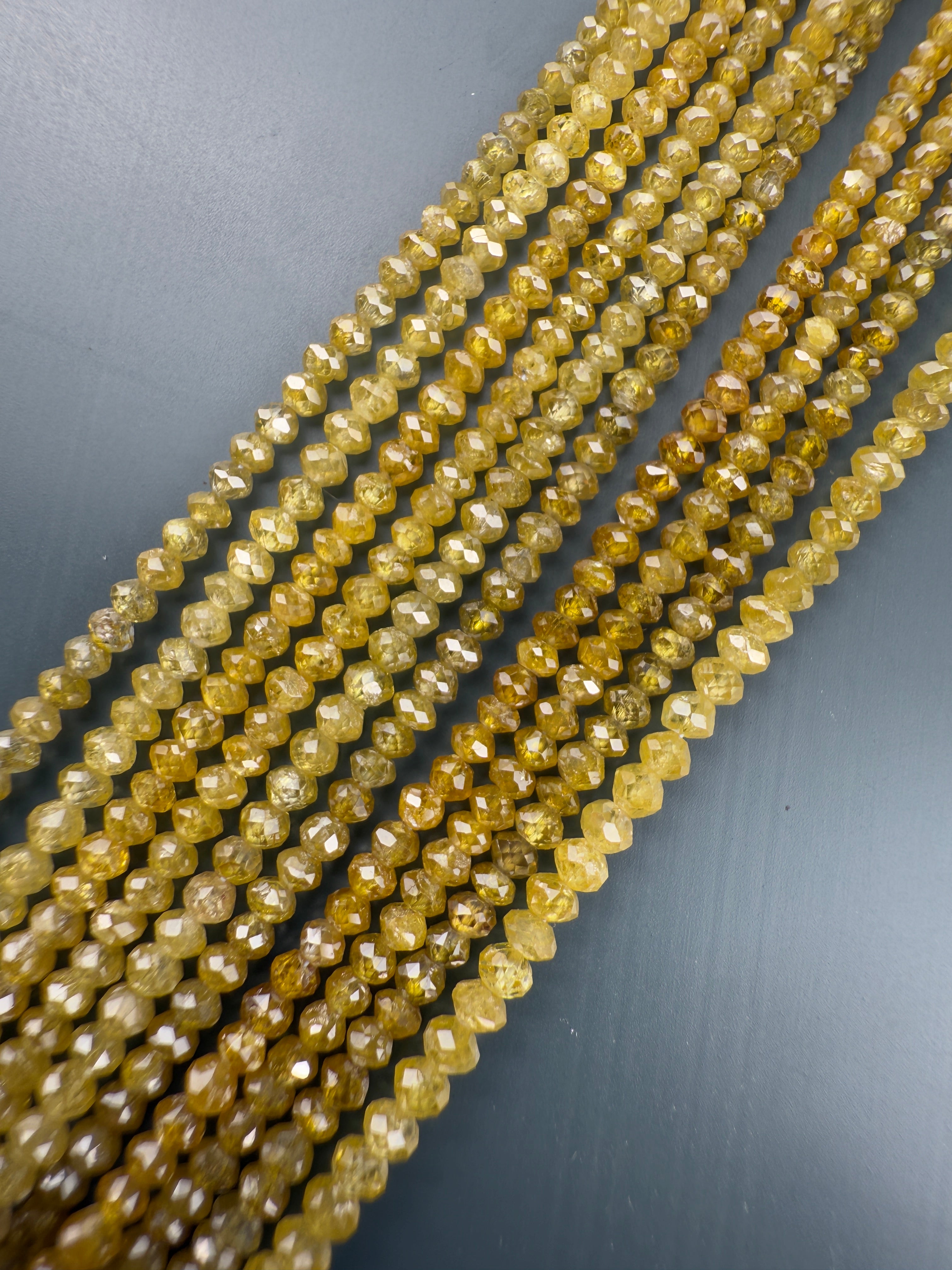 2 to 2.5 MM Round Beads Rose Cut Yellow Natural Minimal Diamond