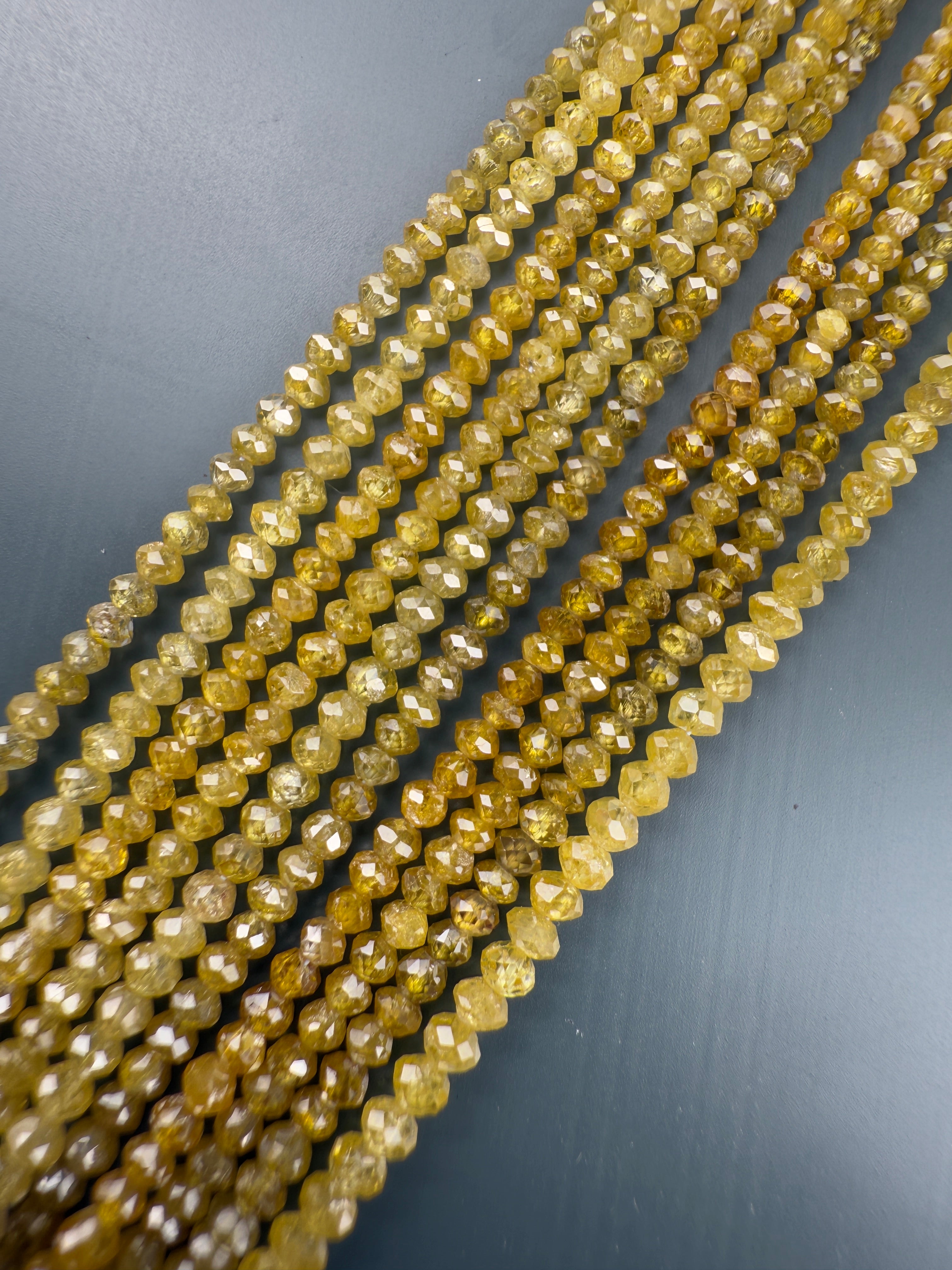 2 to 2.5 MM Round Beads Rose Cut Yellow Natural Minimal Diamond