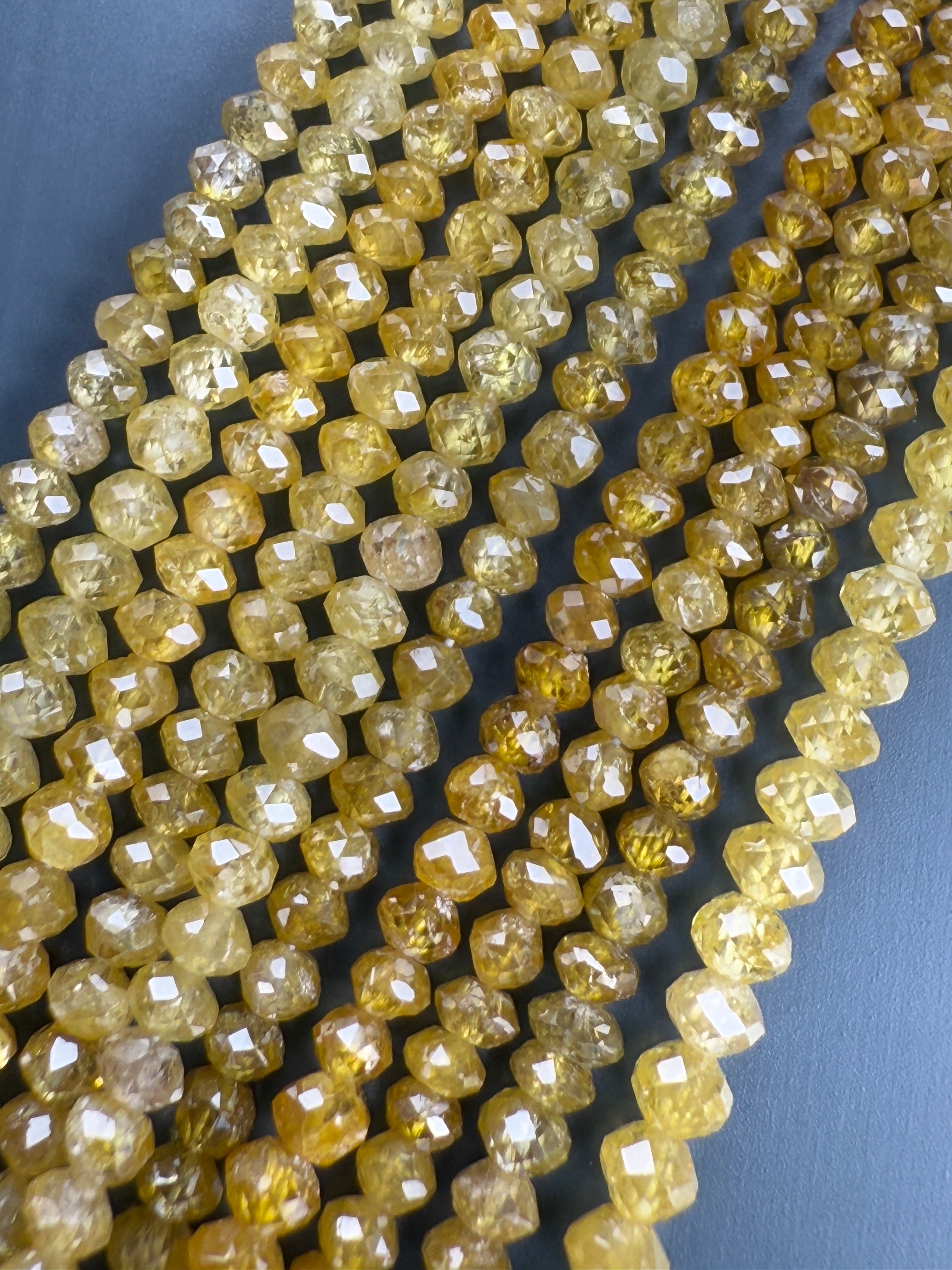 2 to 2.5 MM Round Beads Rose Cut Yellow Natural Minimal Diamond