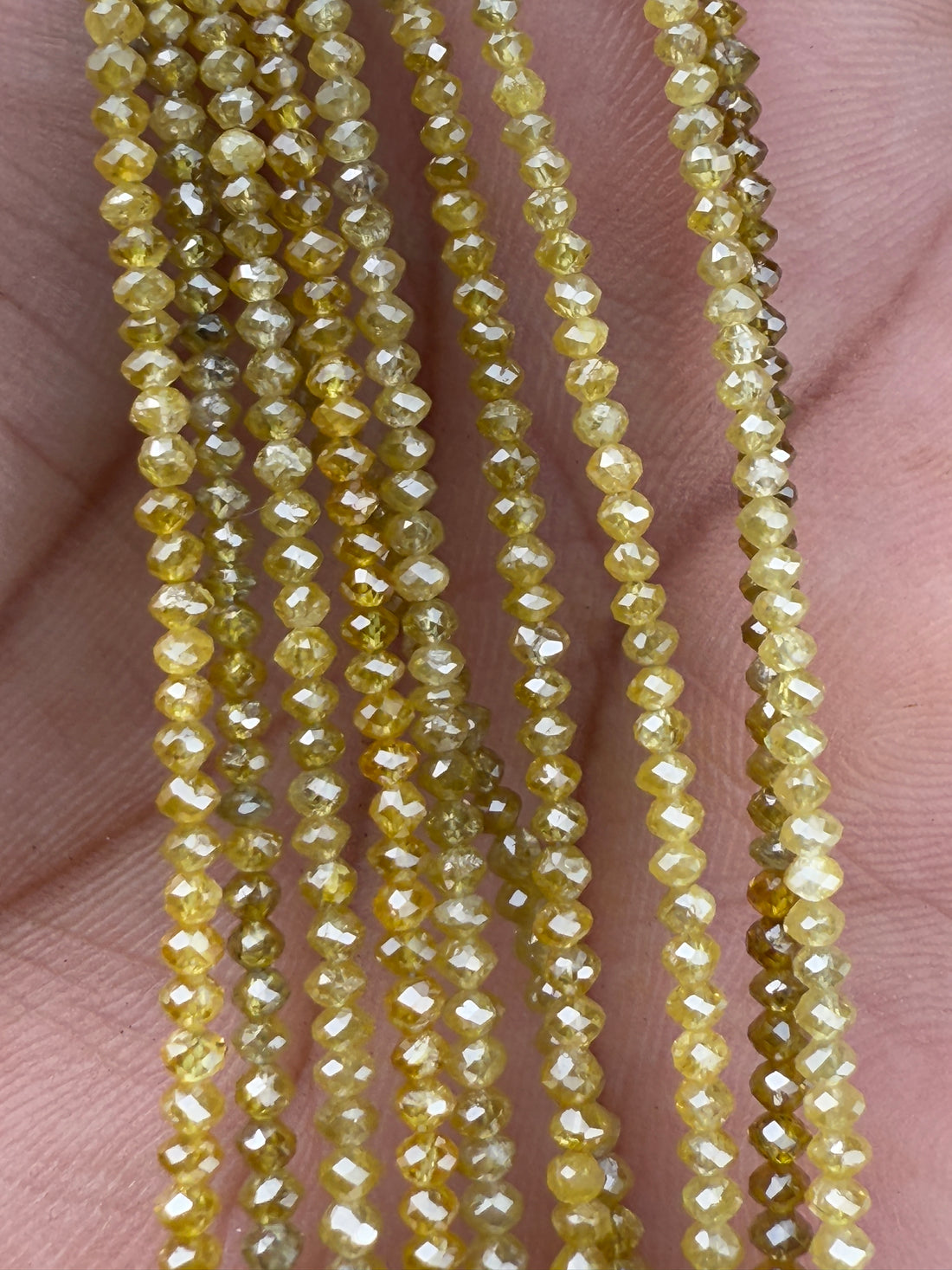 2 to 2.5 MM Round Beads Rose Cut Yellow Natural Minimal Diamond