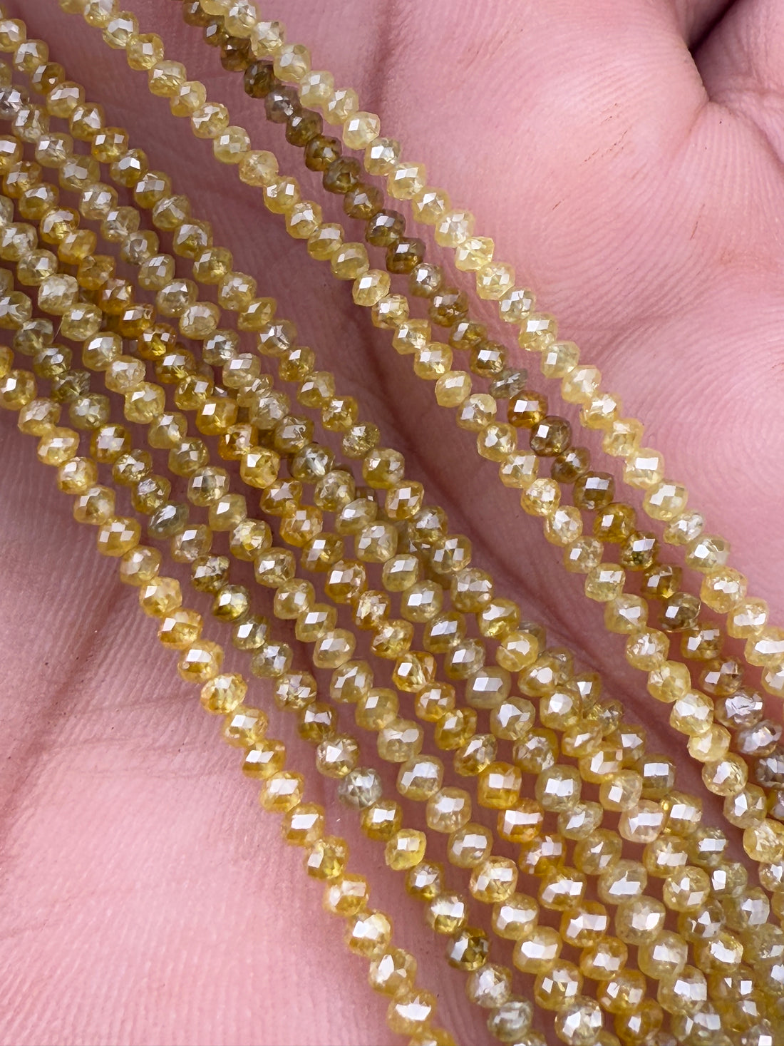 2 to 2.5 MM Round Beads Rose Cut Yellow Natural Minimal Diamond