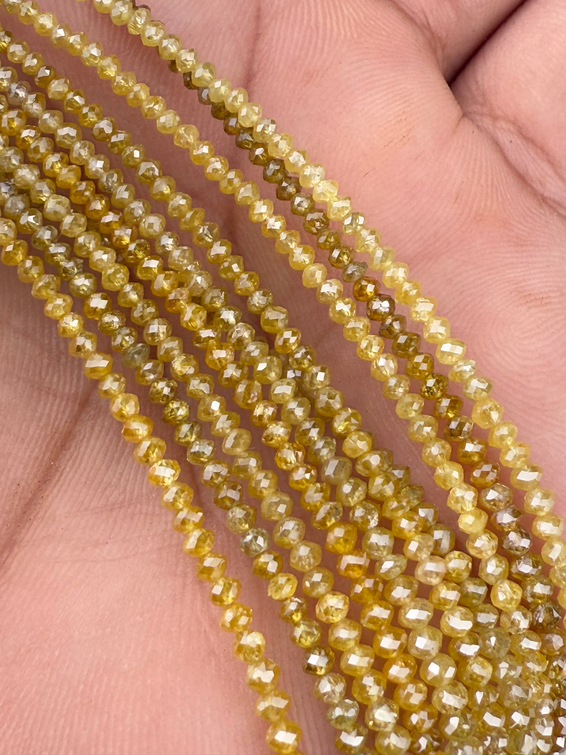 2 to 2.5 MM Round Beads Rose Cut Yellow Natural Minimal Diamond
