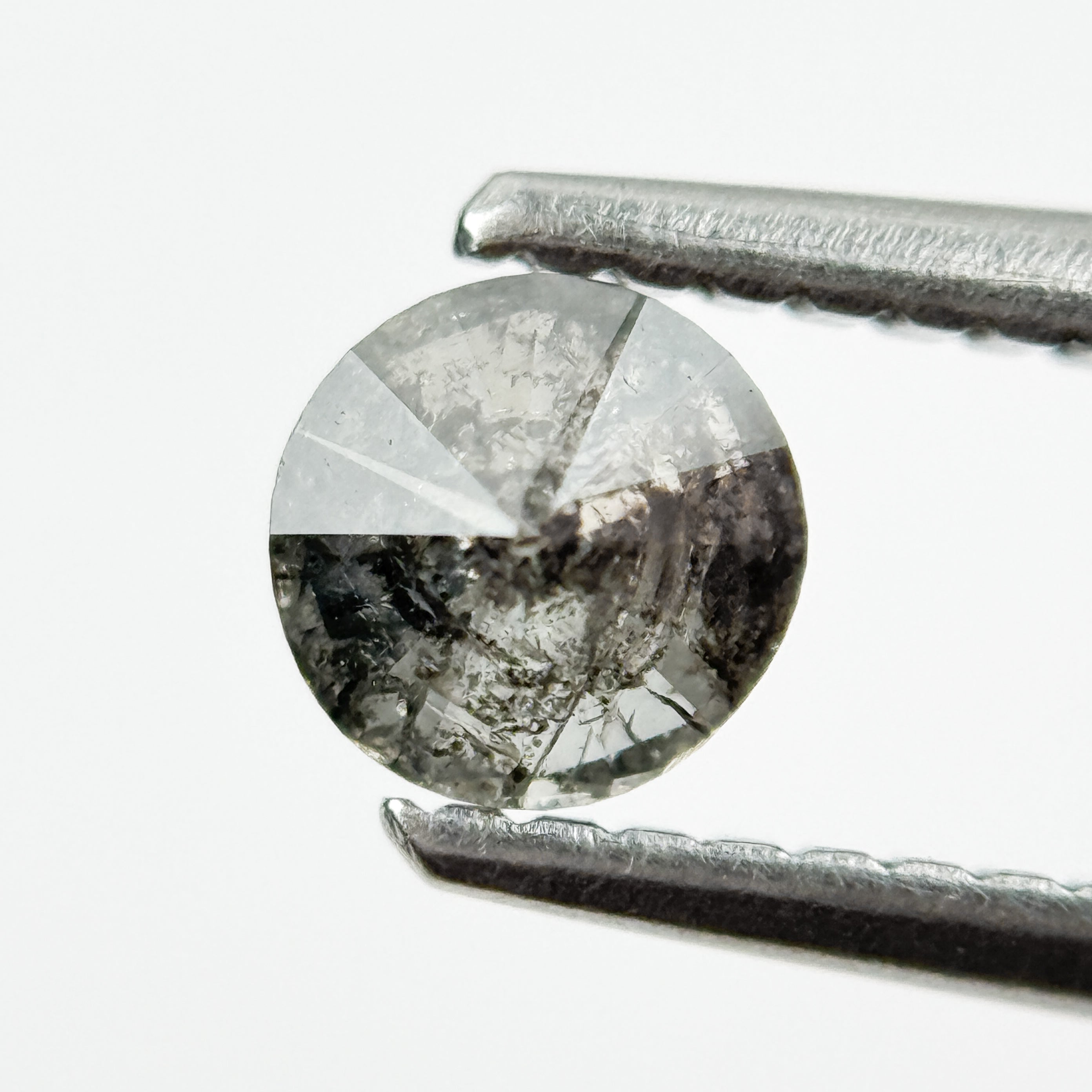 0.43 Ct Round Brilliant Cut Black Natural Salt and Pepper Diamond