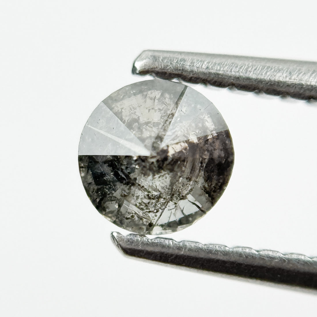 0.43 Ct Round Brilliant Cut Black Natural Salt and Pepper Diamond