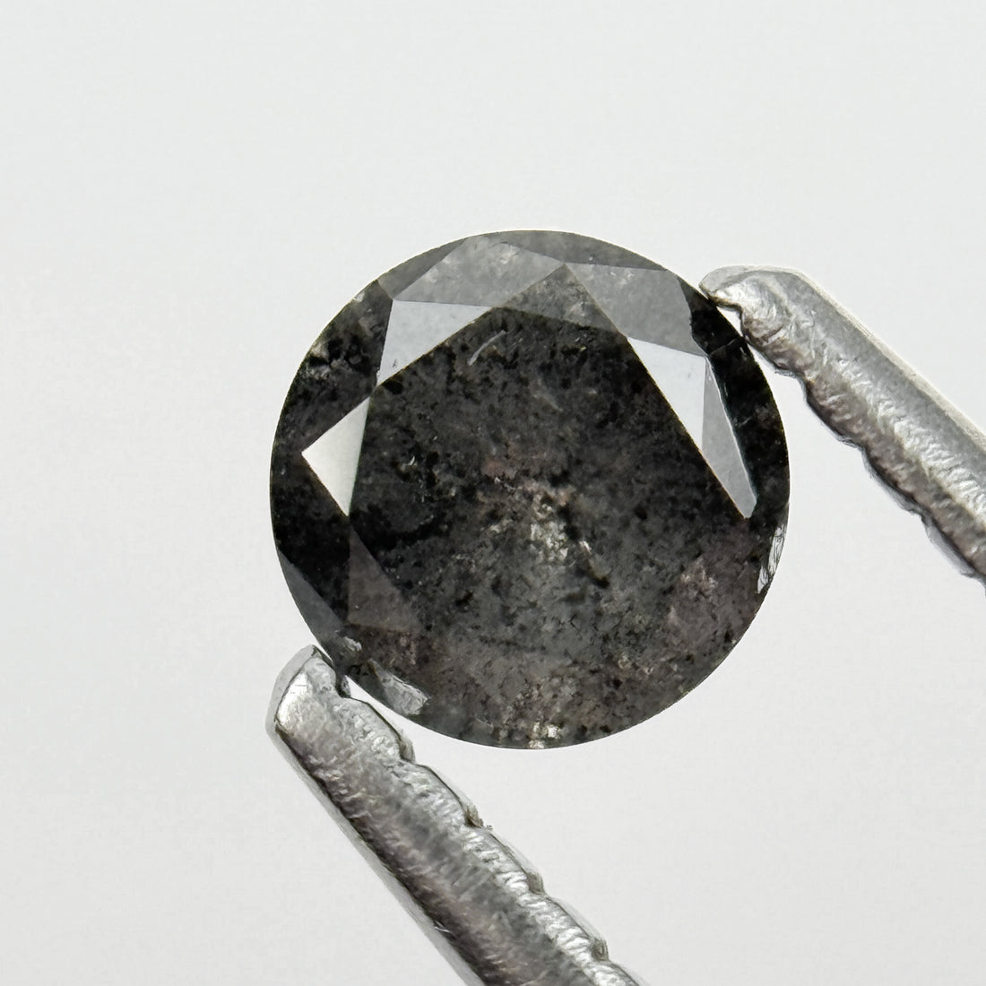 0.30 Ct Round Brilliant Cut Grey Natural Galaxy Diamond