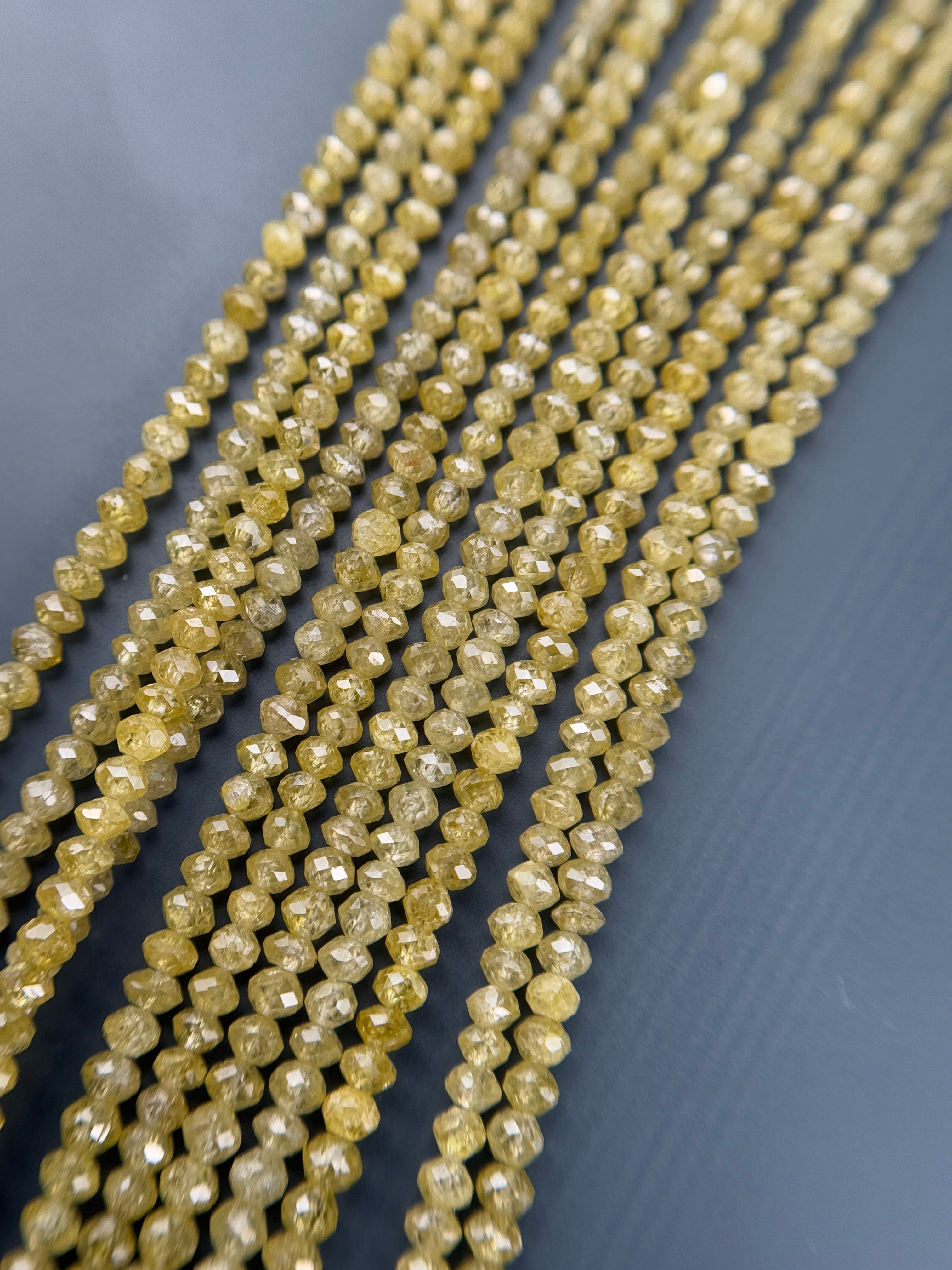 2 to 2.5 MM Round Beads Rose Cut Light Yellow Natural Minimal Diamond