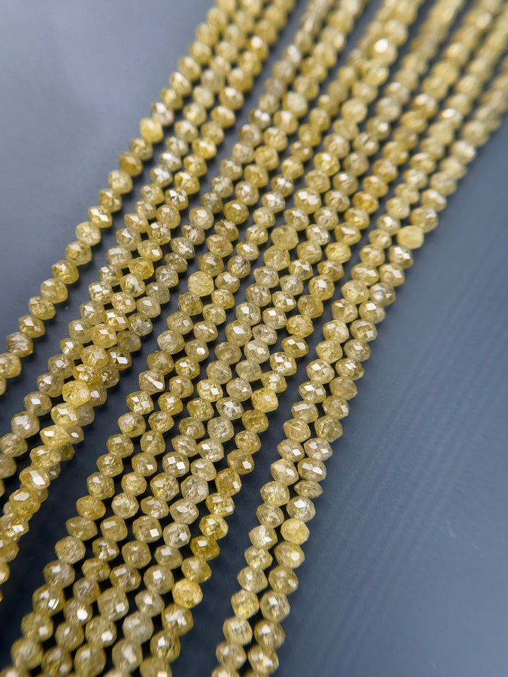 2 to 2.5 MM Round Beads Rose Cut Light Yellow Natural Minimal Diamond