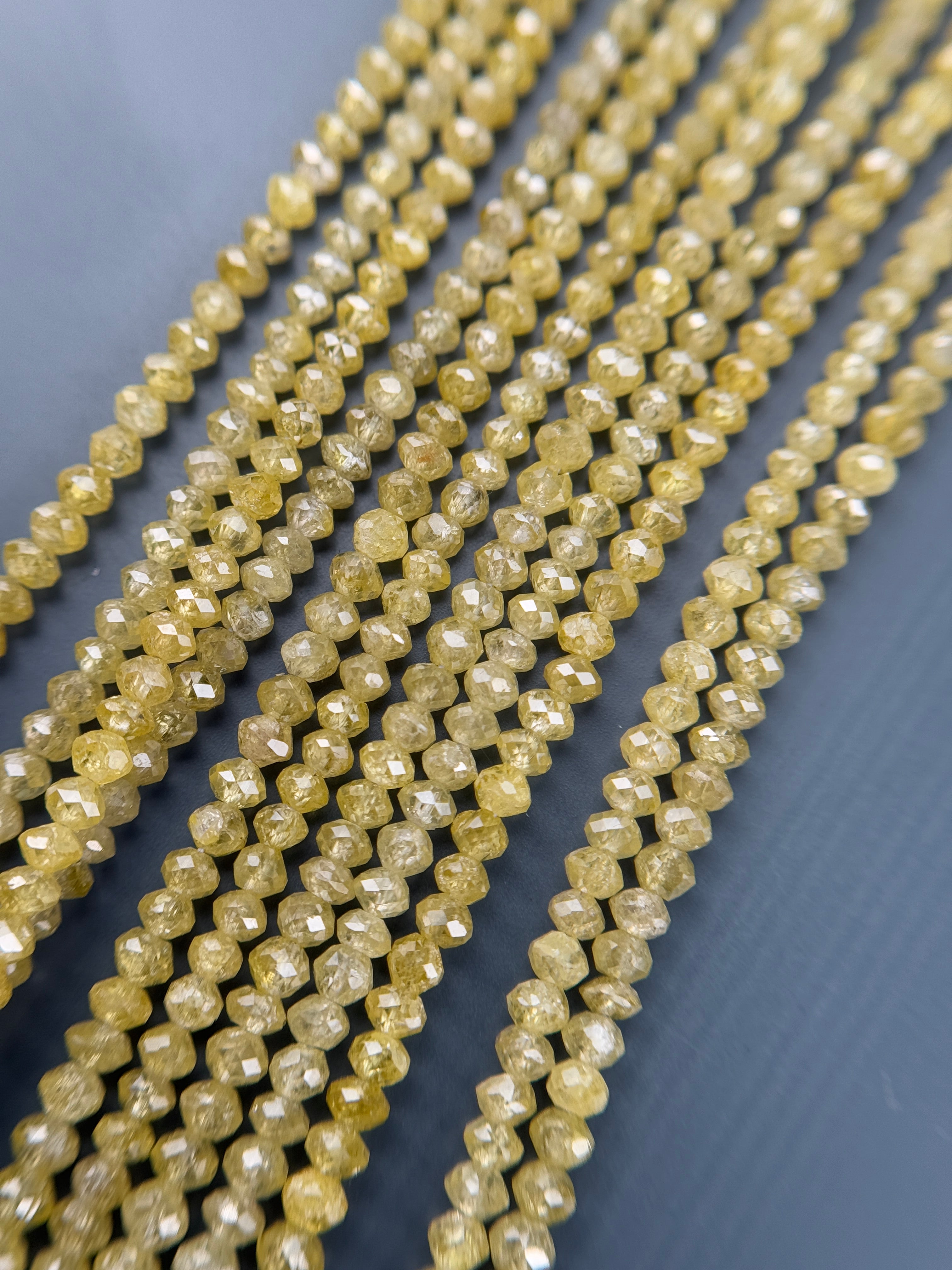 2 to 2.5 MM Round Beads Rose Cut Light Yellow Natural Minimal Diamond