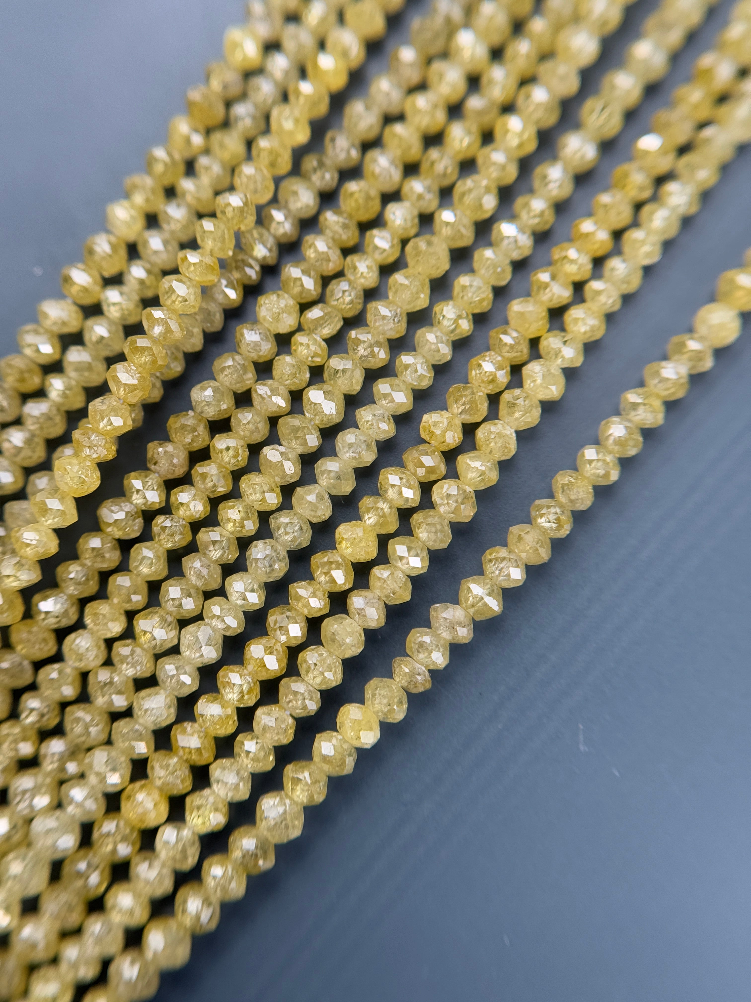 2 to 2.5 MM Round Beads Rose Cut Light Yellow Natural Minimal Diamond
