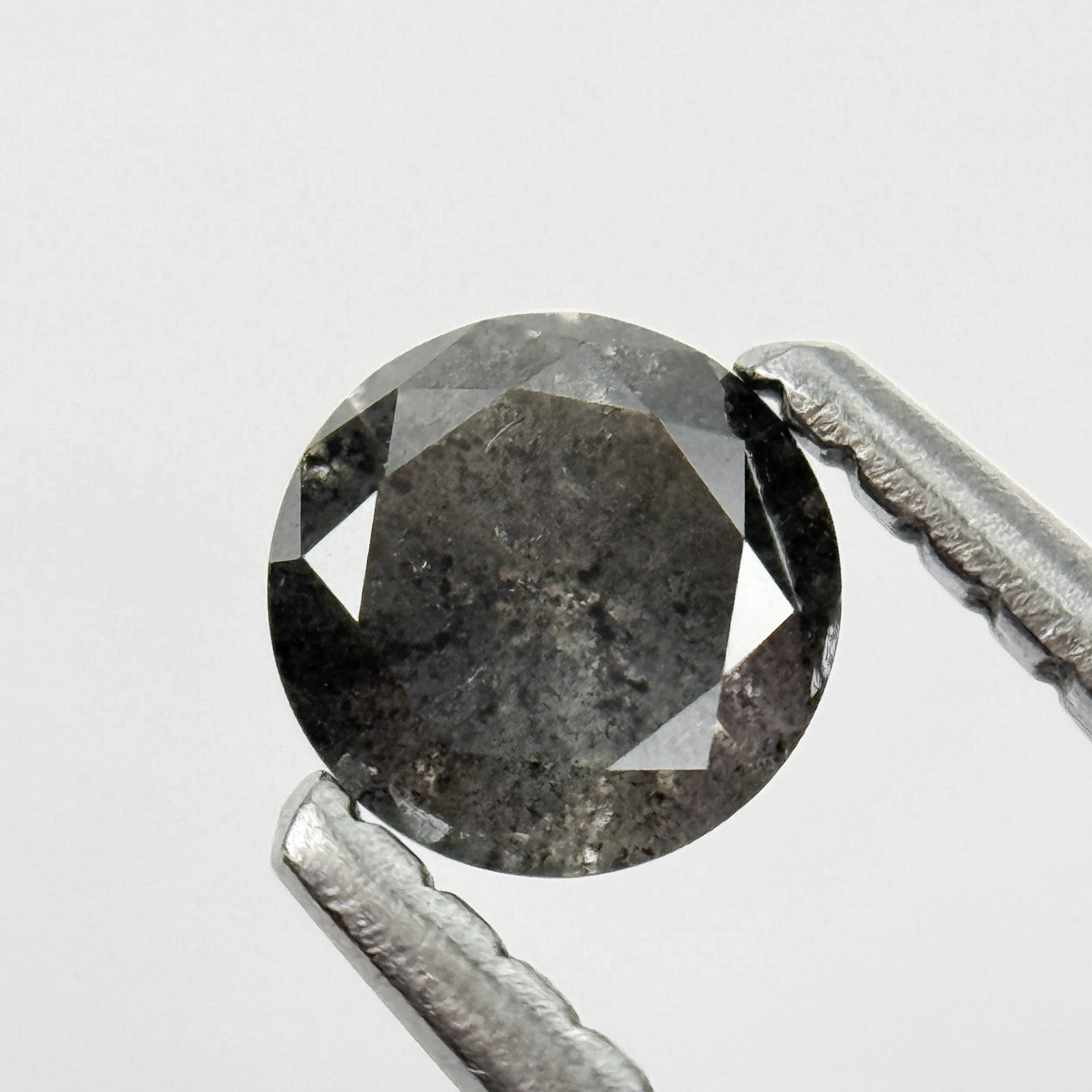 4.5 MM Round Brilliant Cut Grey Salt and Pepper Natural Galaxy Diamond