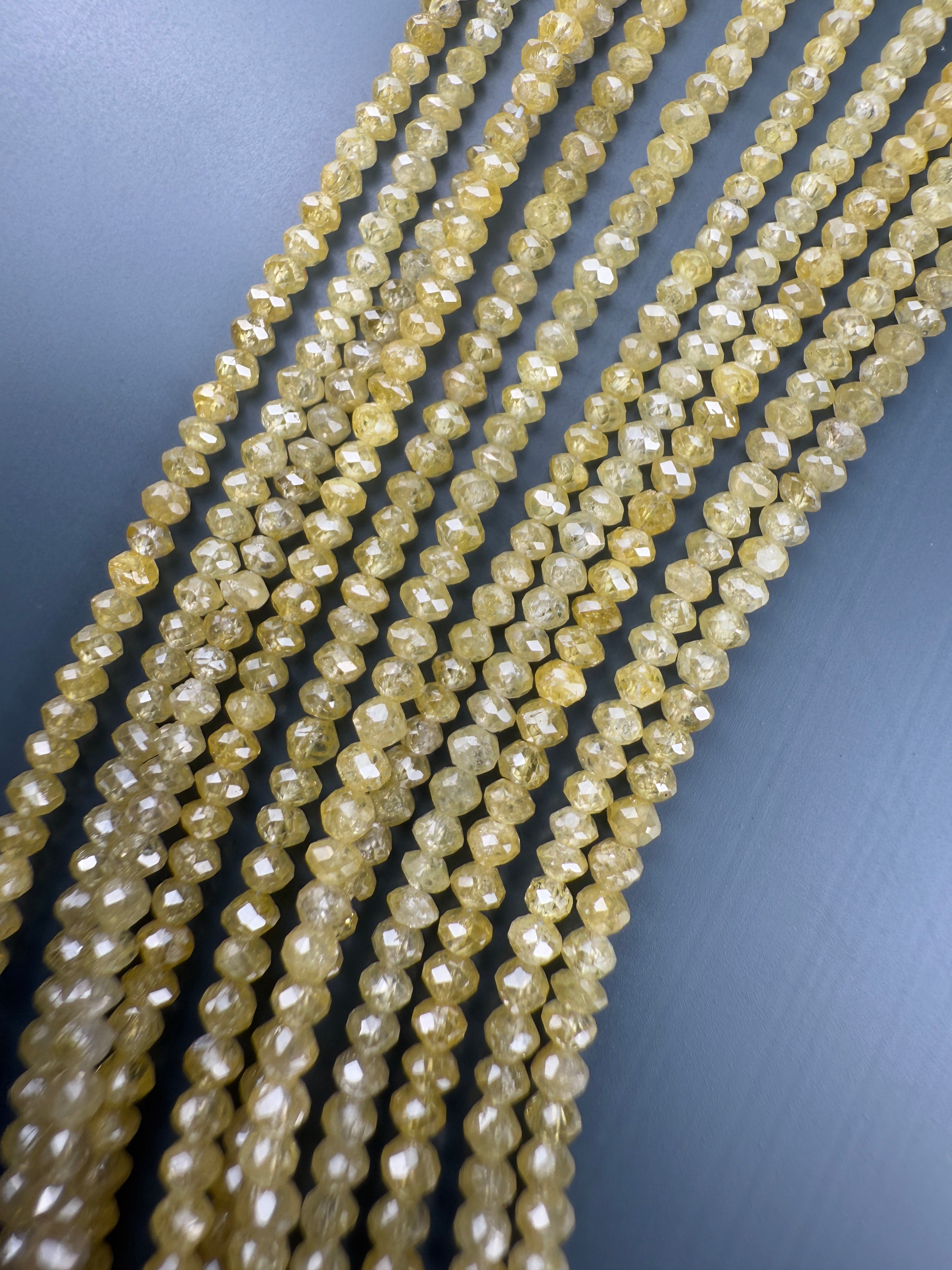 2 to 2.5 MM Round Beads Rose Cut Light Yellow Natural Minimal Diamond